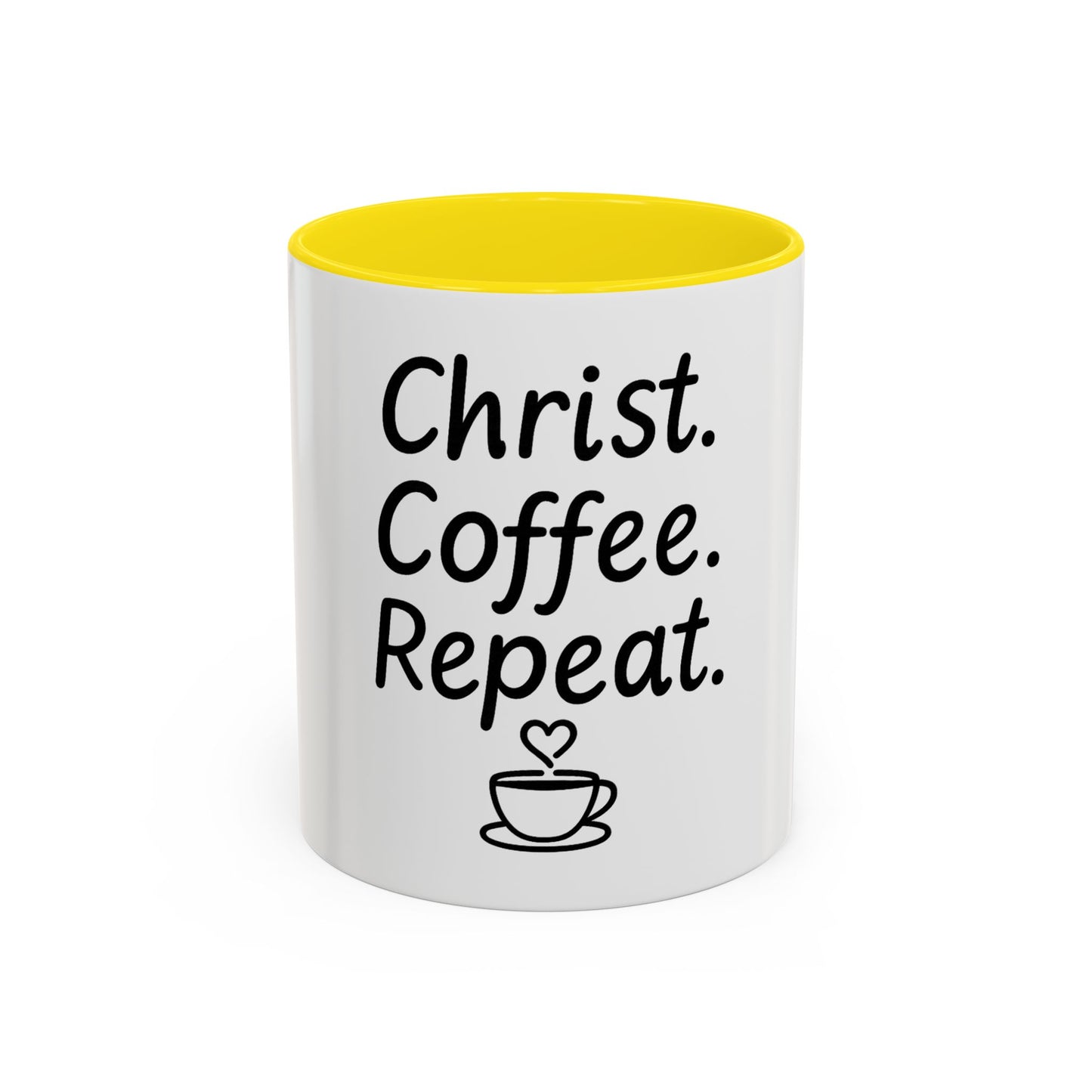 Christ Coffee Repeat Accent Mug | Christian Coffee Cup | 11oz