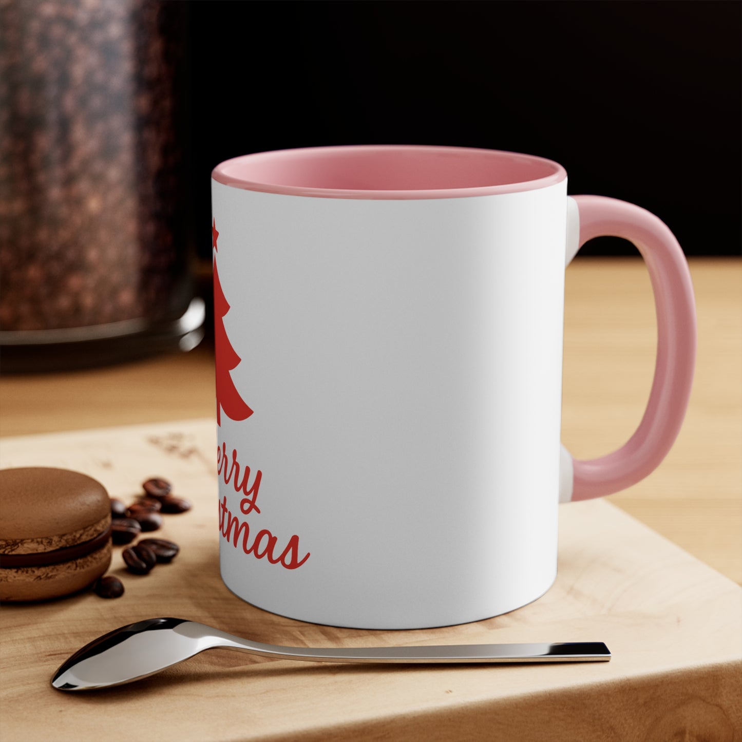 Merry Christmas Accent Mug - Festive Holiday Coffee Cup