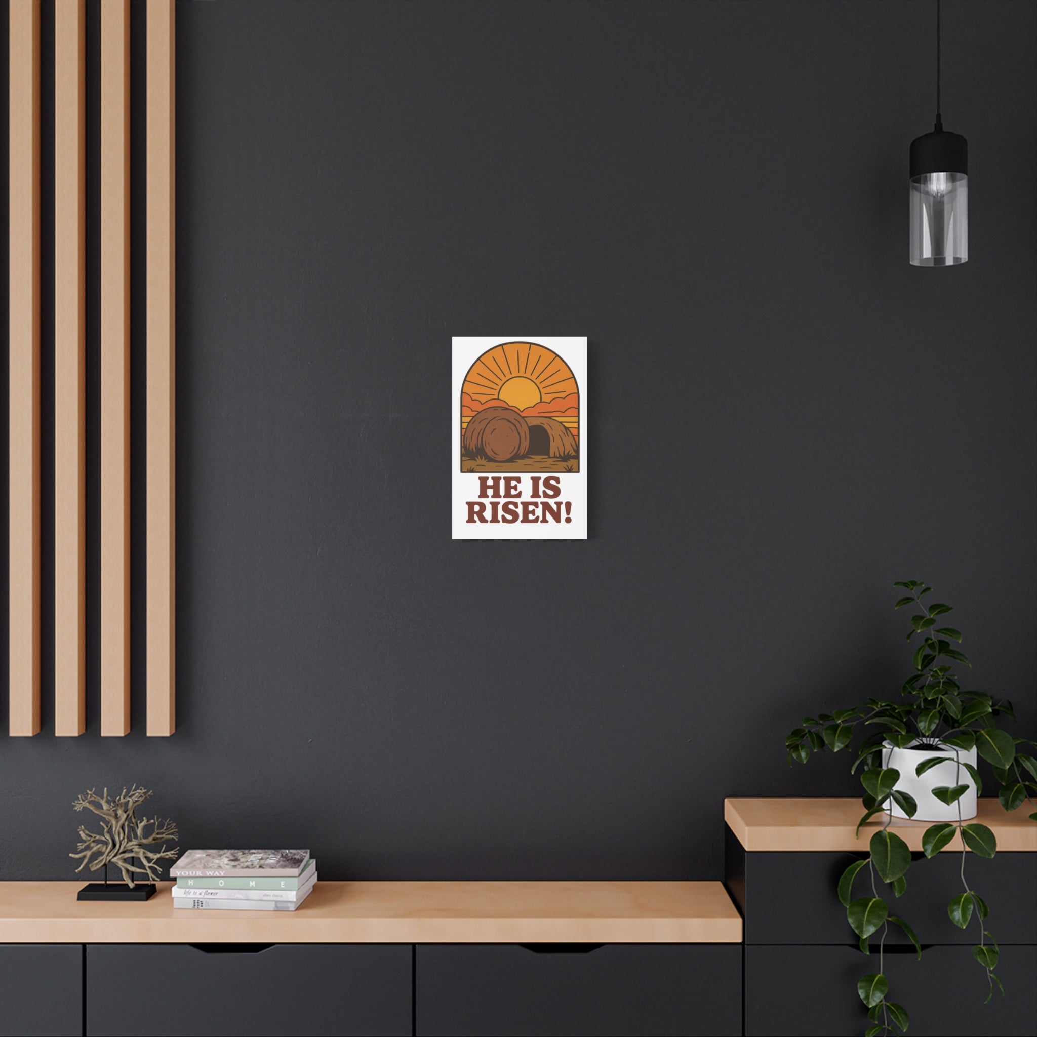He Is Risen Wall Art | Empty Tomb Christian Poster | Easter Resurrection Morning Home Decor