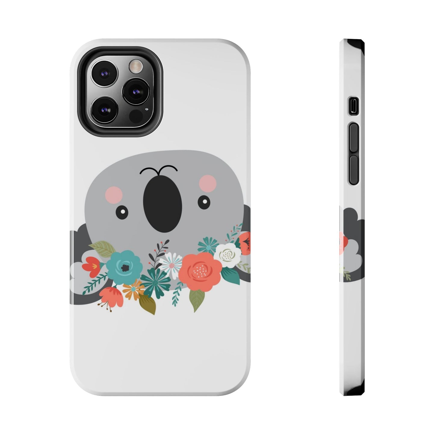 Cute Koala Floral Tough Phone Cases, Smartphone Protection, Nature Lover Gift, Animal Design, Koala Phone Cover