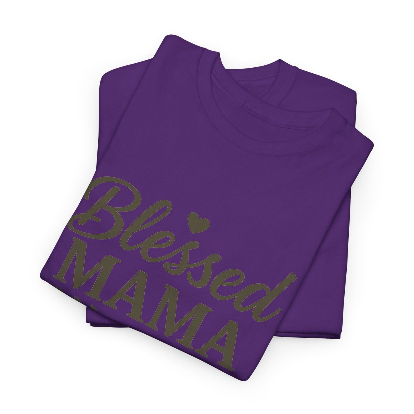 Blessed Mama Heavy Cotton Tee – Christian Faith Shirt for Moms | Soft & Stylish Everyday Wear