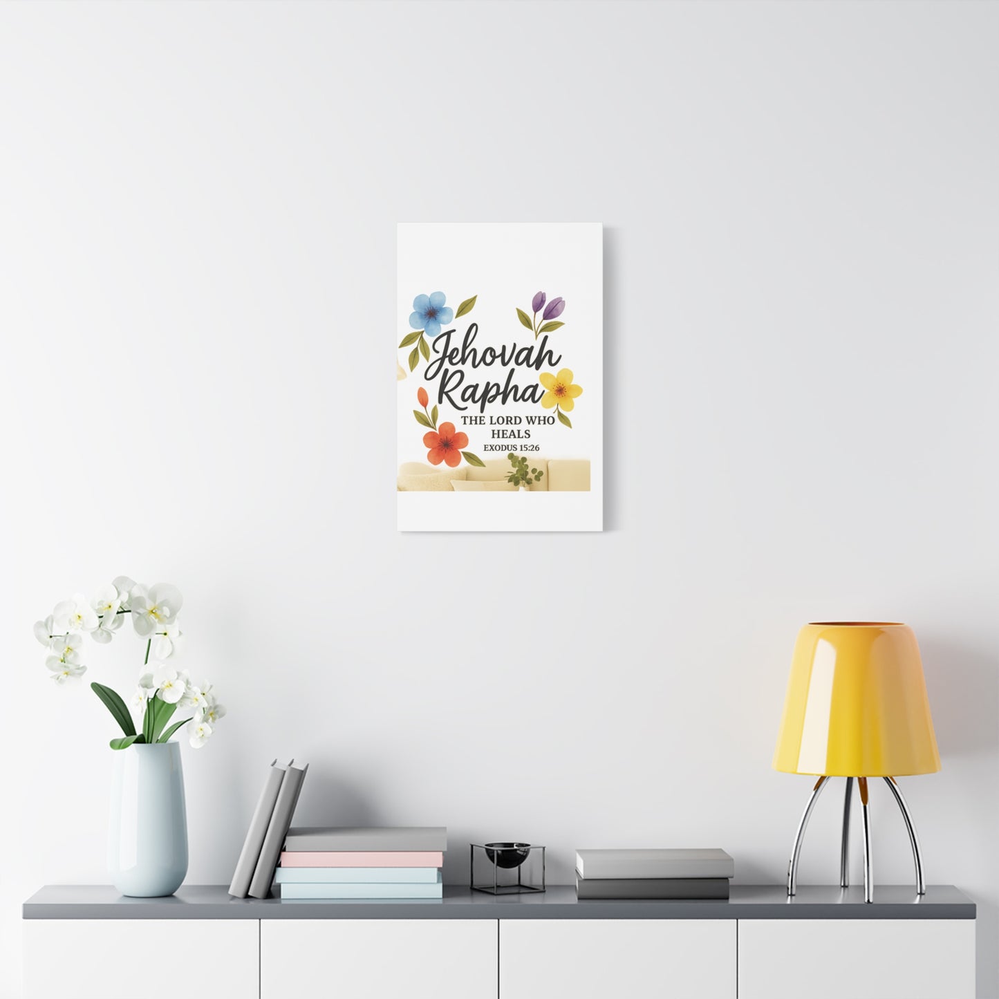Jehovah Rapha Wall Art – The Lord Who Heals | Exodus 15:26 Christian Decor