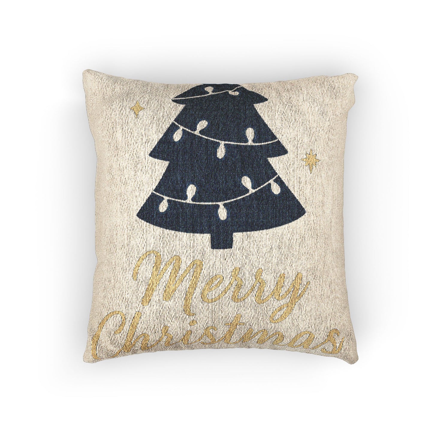 Merry Christmas Woven Pillow – Festive Christian Holiday Decor