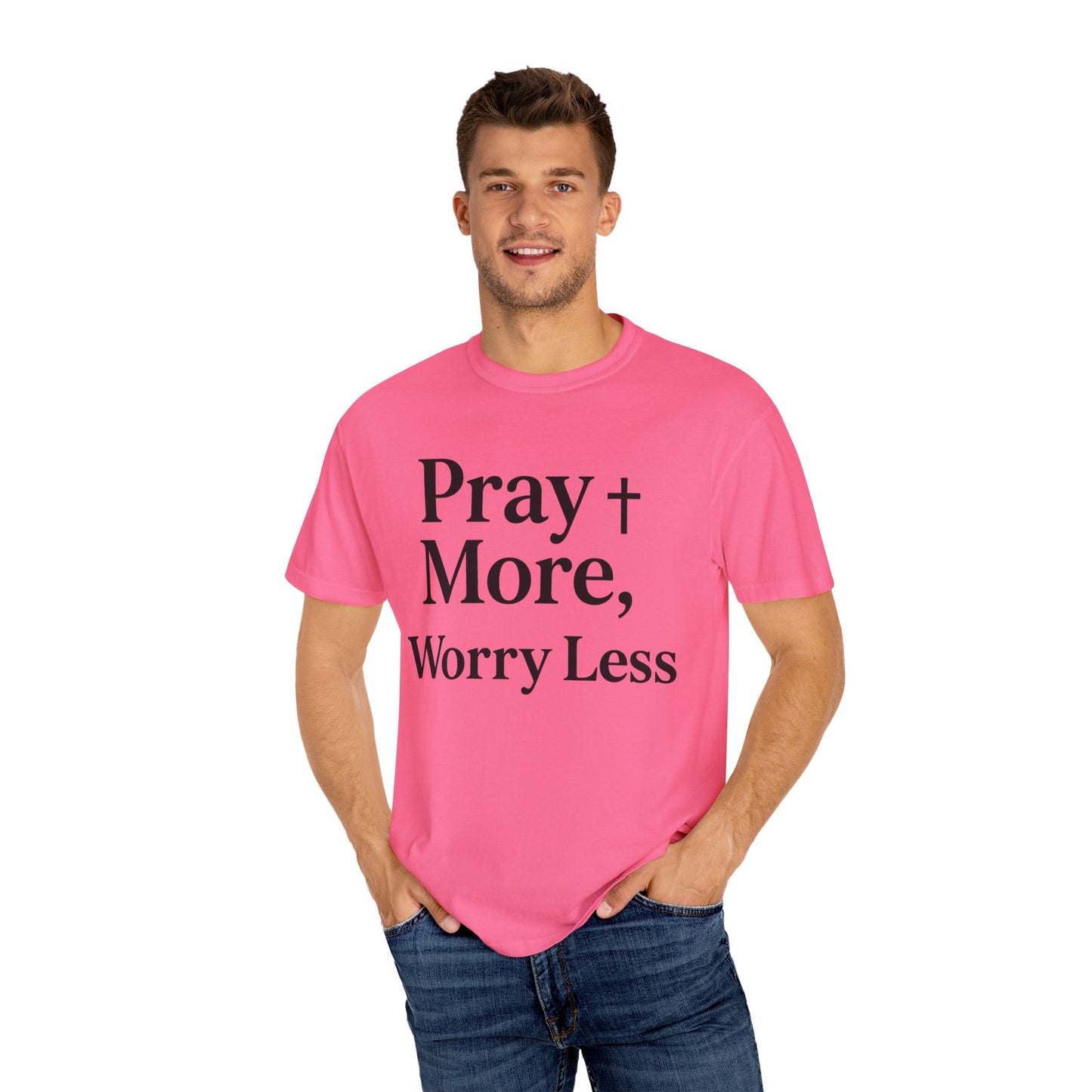 Pray More Worry Less Christian T-Shirt | Inspirational Unisex Tee