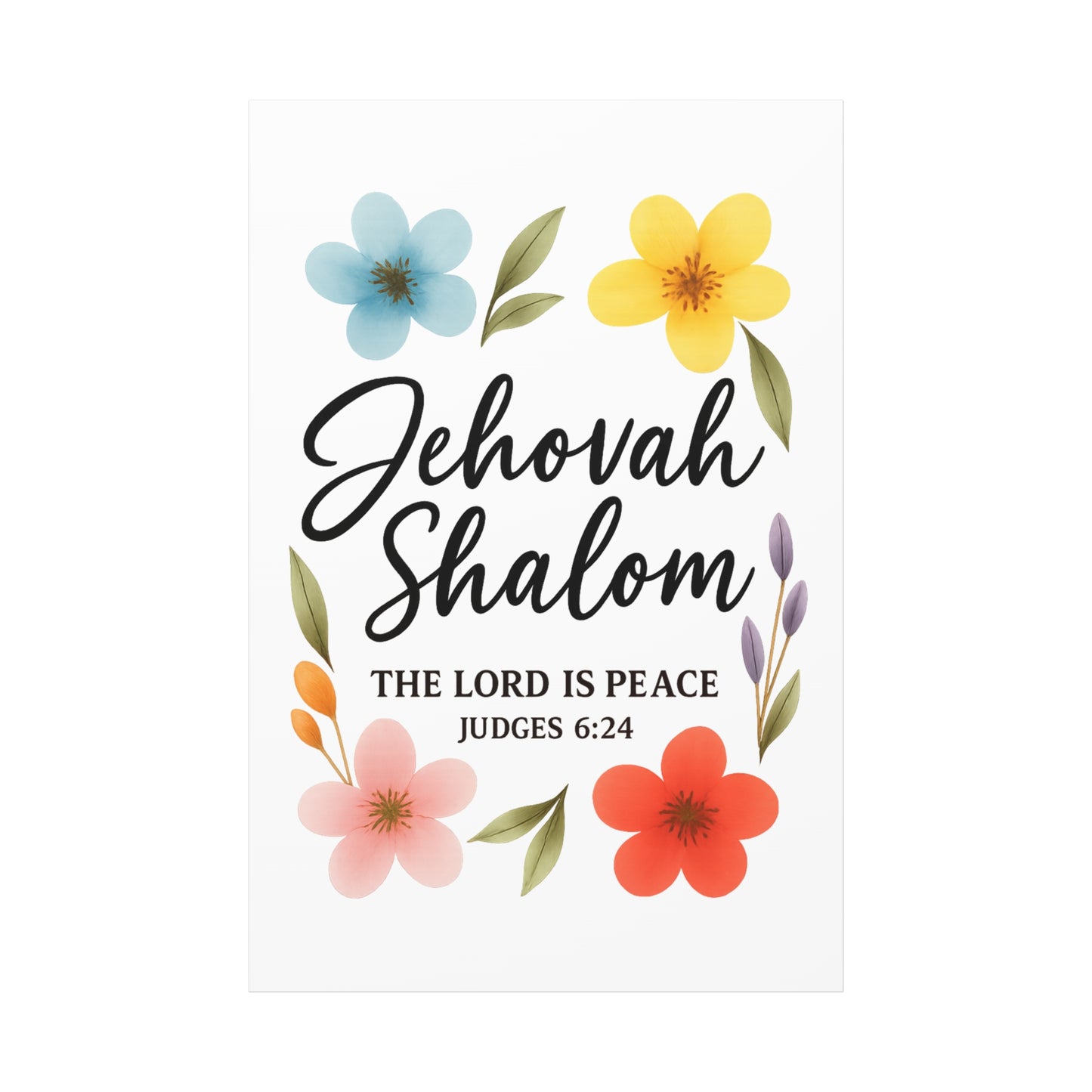 Jehovah Shalom Wall Art – The Lord Is Peace | Judges 6:24 Christian Decor -Matte Canvas, Stretched, 1.25"
