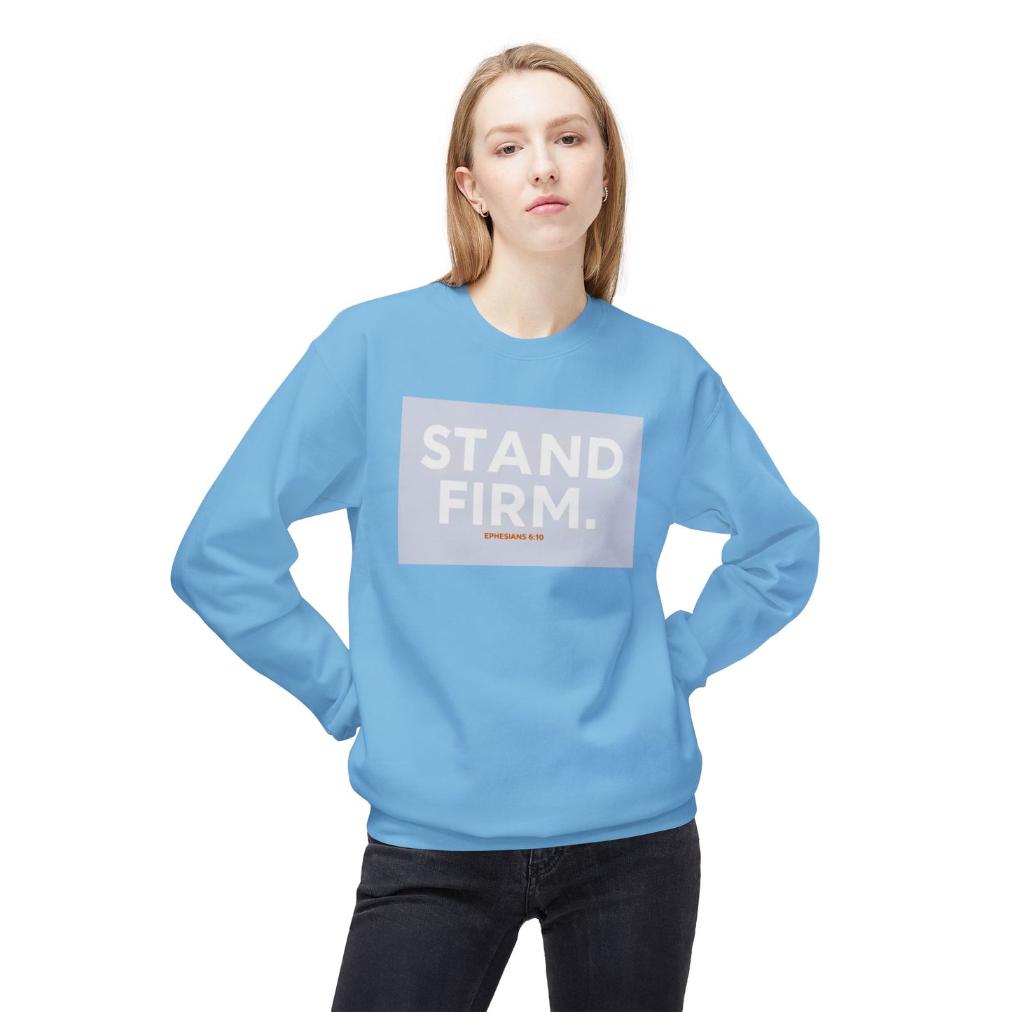 “Stand firm” Crewneck Sweatshirt – Unisex Christian Apparel