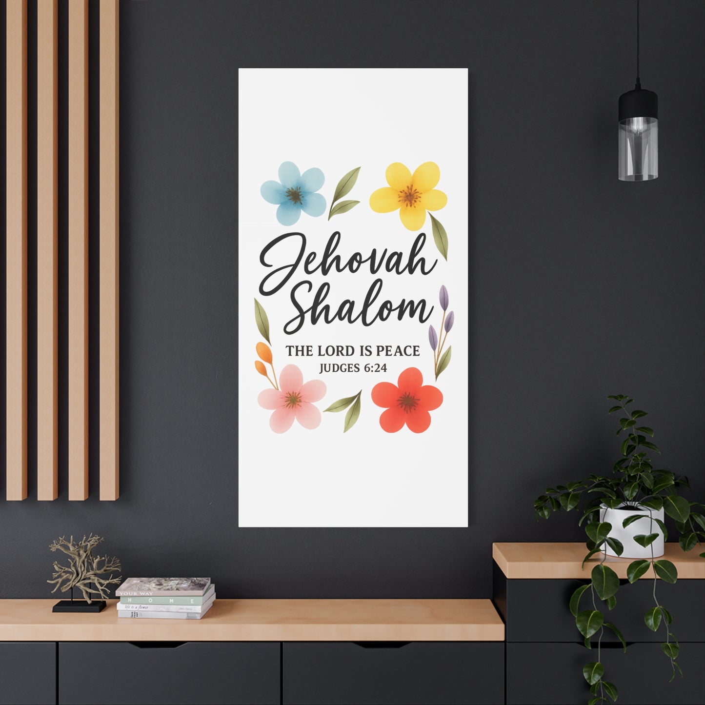 Jehovah Shalom Wall Art – The Lord Is Peace | Judges 6:24 Christian Decor -Matte Canvas, Stretched, 1.25"
