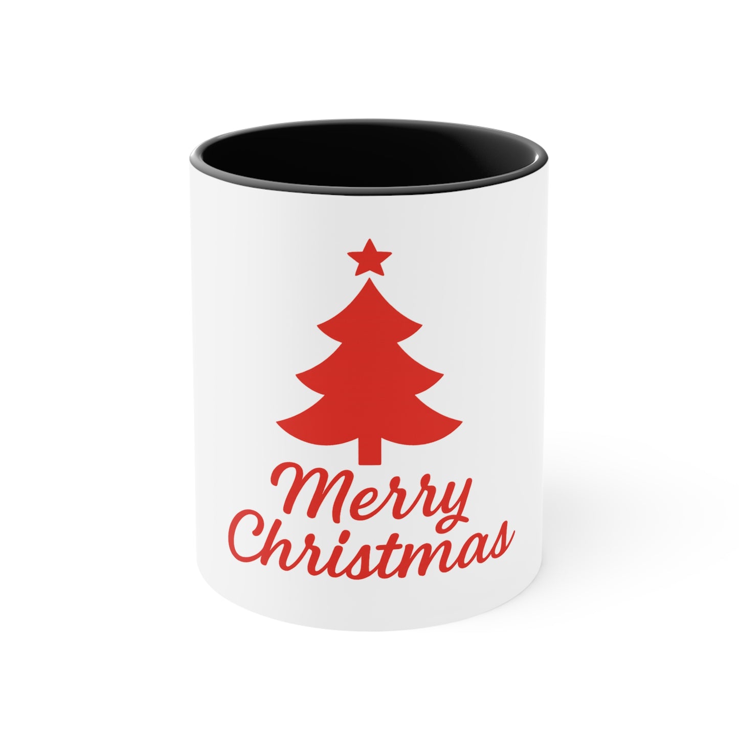 Merry Christmas Accent Mug - Festive Holiday Coffee Cup