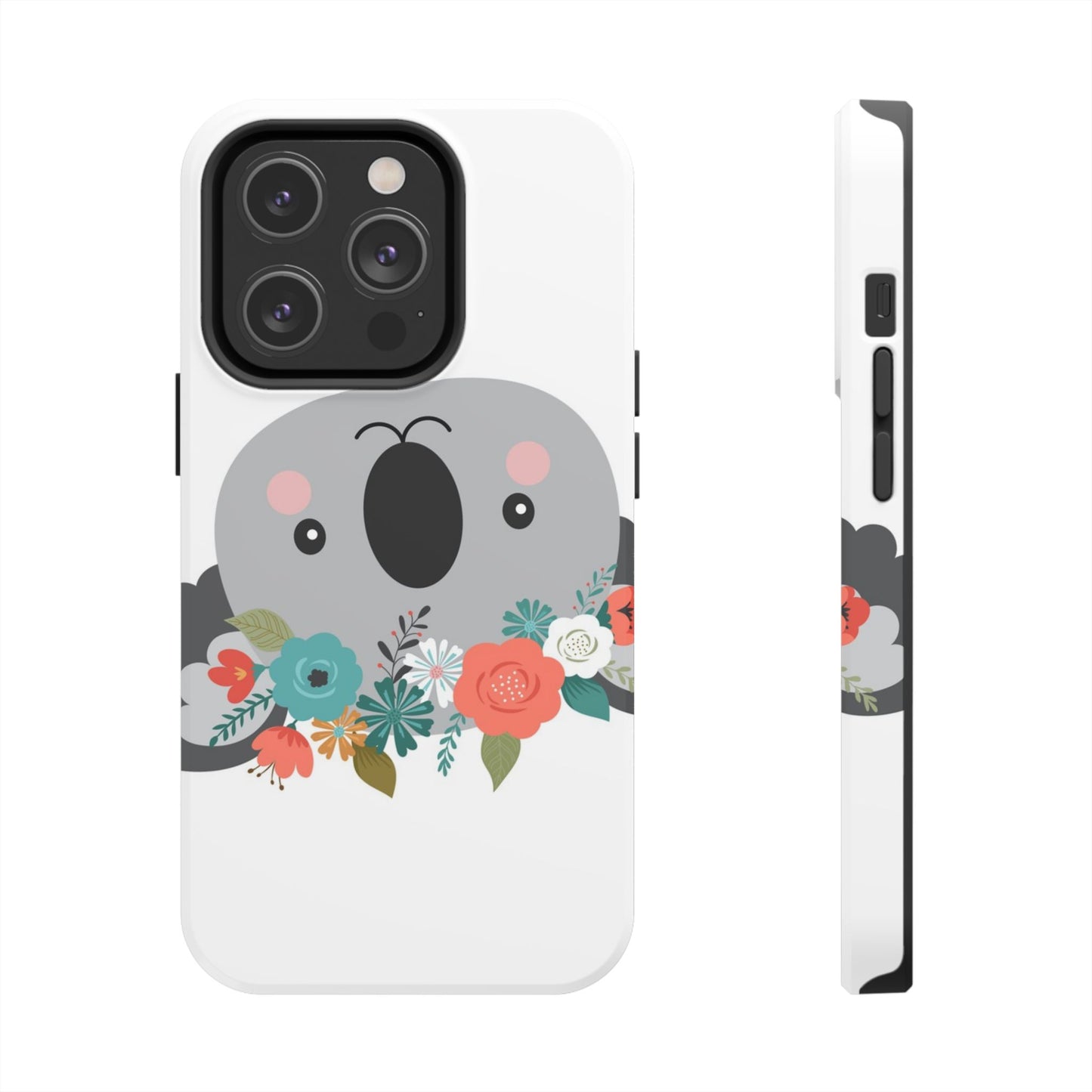 Cute Koala Floral Tough Phone Cases, Smartphone Protection, Nature Lover Gift, Animal Design, Koala Phone Cover