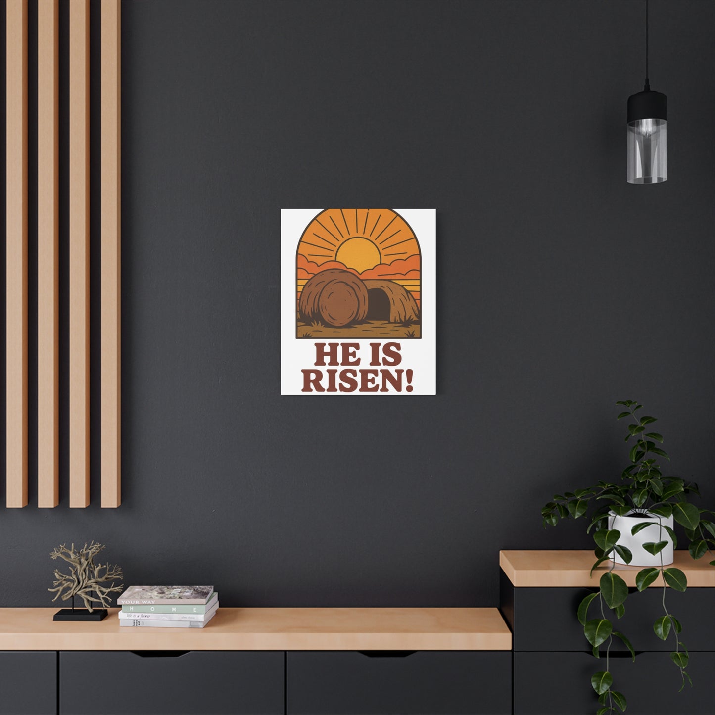 He Is Risen Wall Art | The Empty Tomb Christian Poster – Resurrection Morning Decor.