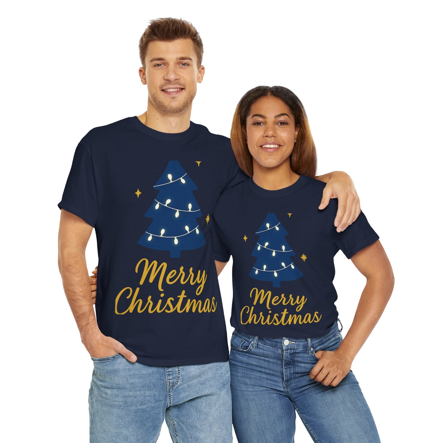 Merry Christmas Unisex Heavy Cotton Tee – Faith-Inspired Holiday Shirt