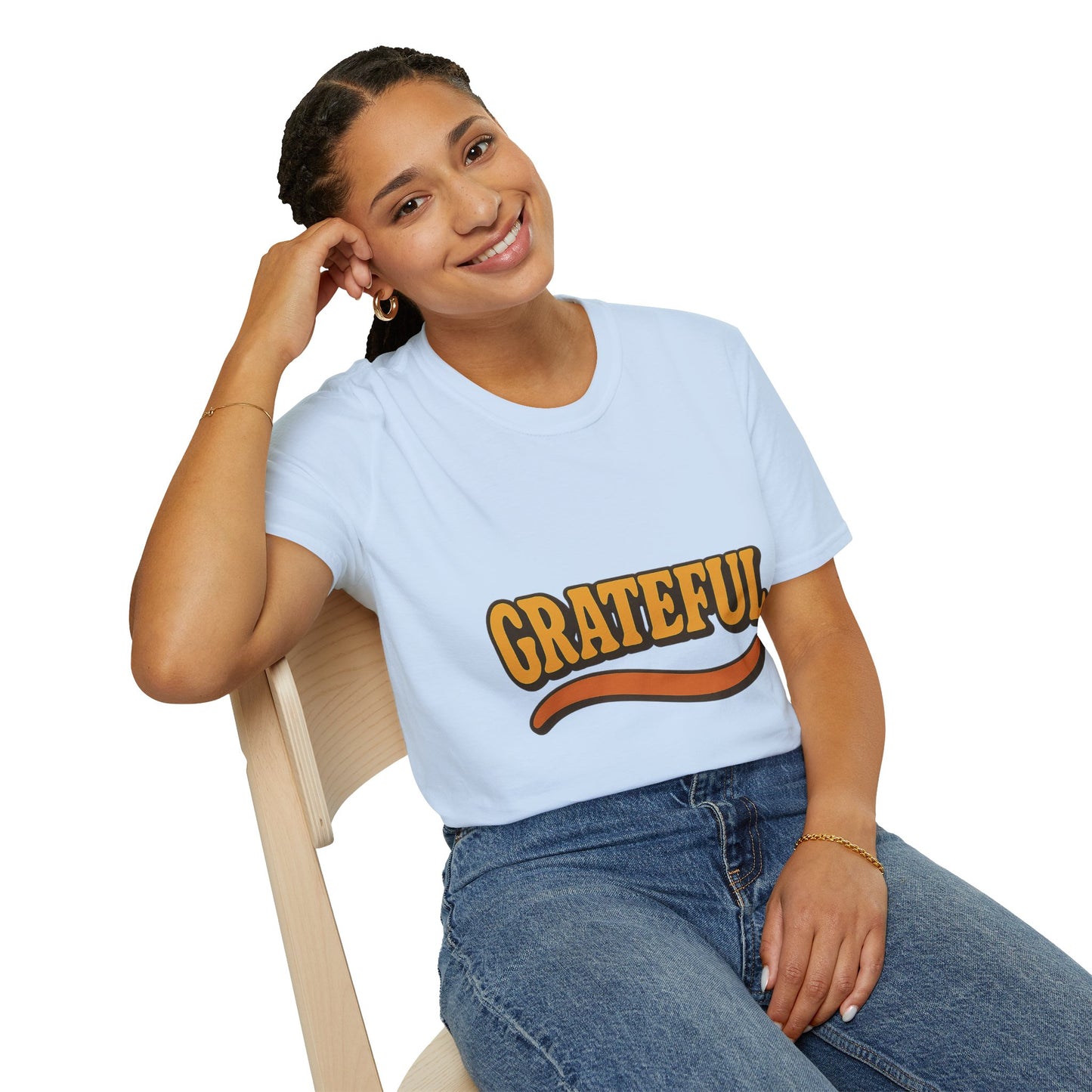 Grateful Softstyle Christian T-Shirt – Faith-Inspired Affirmation Tee for Women & Men