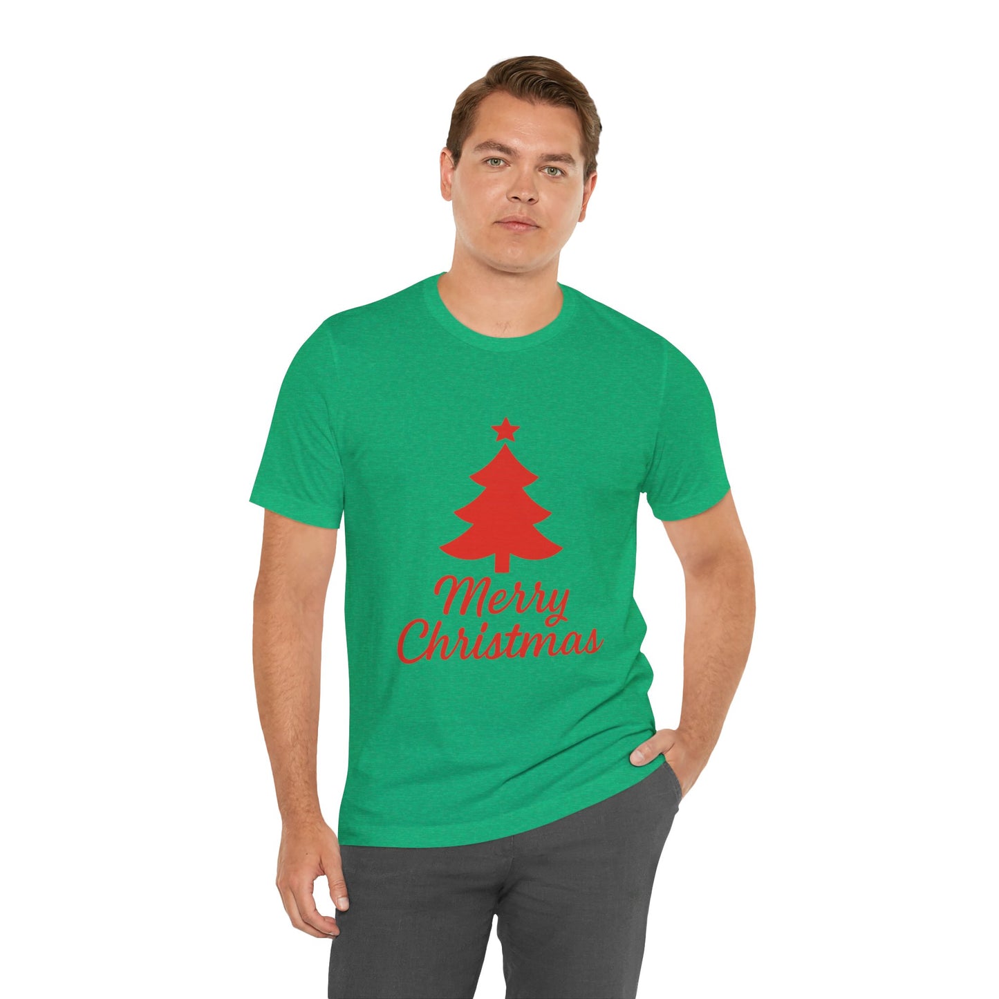 Merry Christmas Unisex Heavy Cotton Tee – Faith-Inspired Holiday Shirt