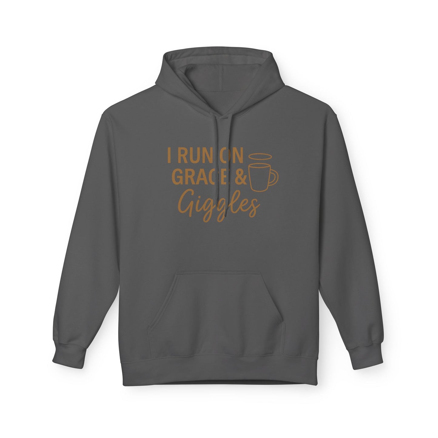 I Run on Grace and Giggles Hoodie – Funny Christian Sweatshirt for Joyful Believers.