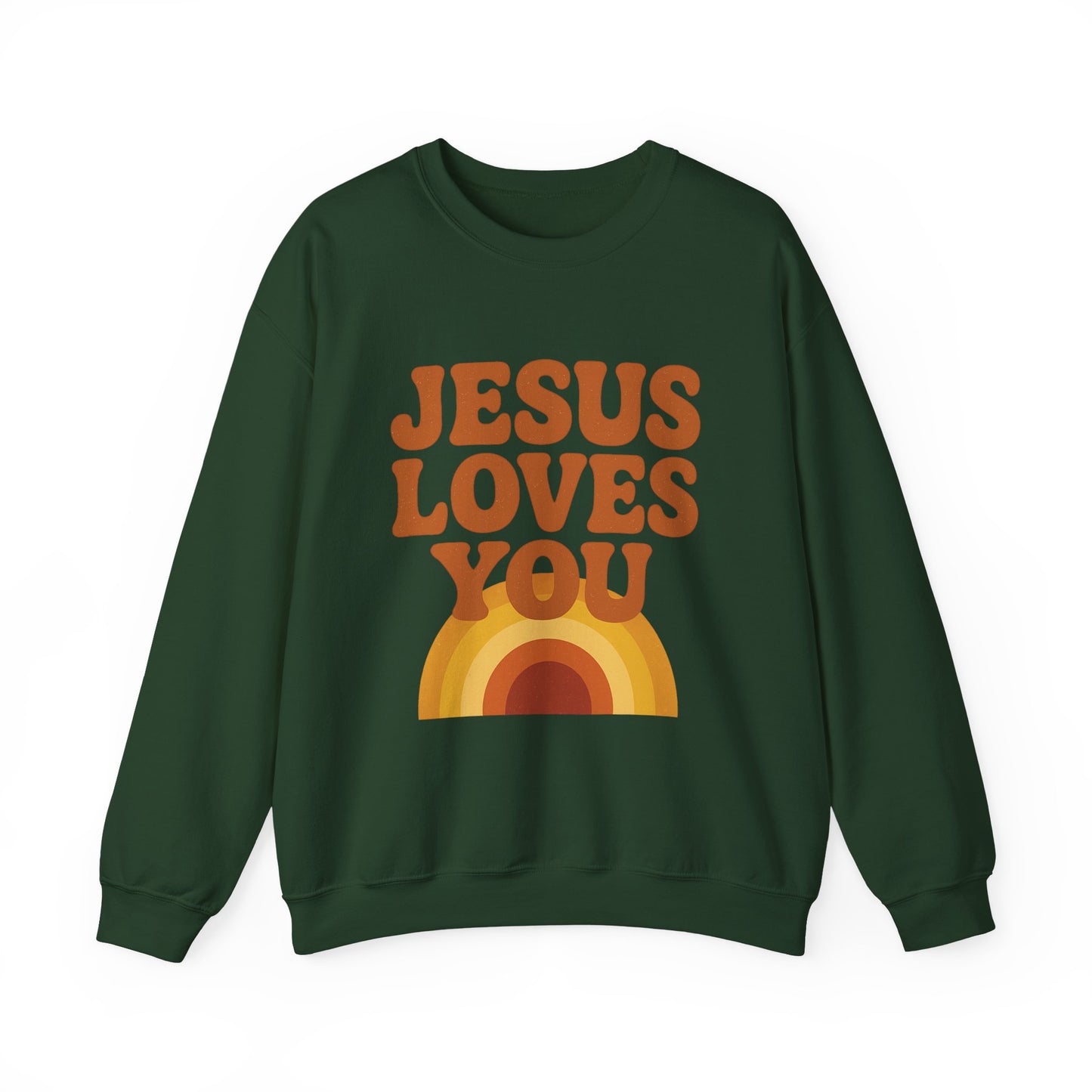 Retro Jesus Loves You Sweatshirt, Cozy Christian Apparel, Unisex Crewneck, Faith-Based Gift, Perfect for Church Events, Casual Wear