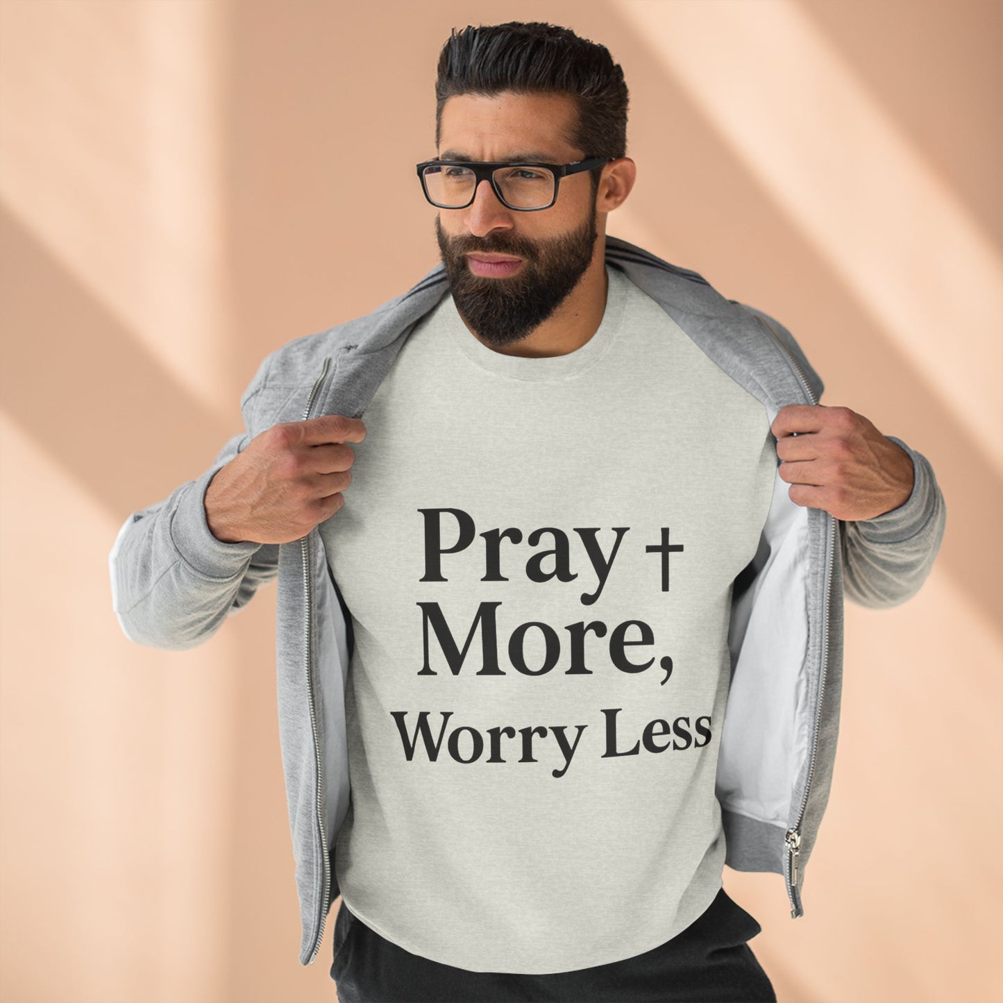 Pray More Worry Less Christian Sweatshirt | Inspirational Unisex Sweatshirt