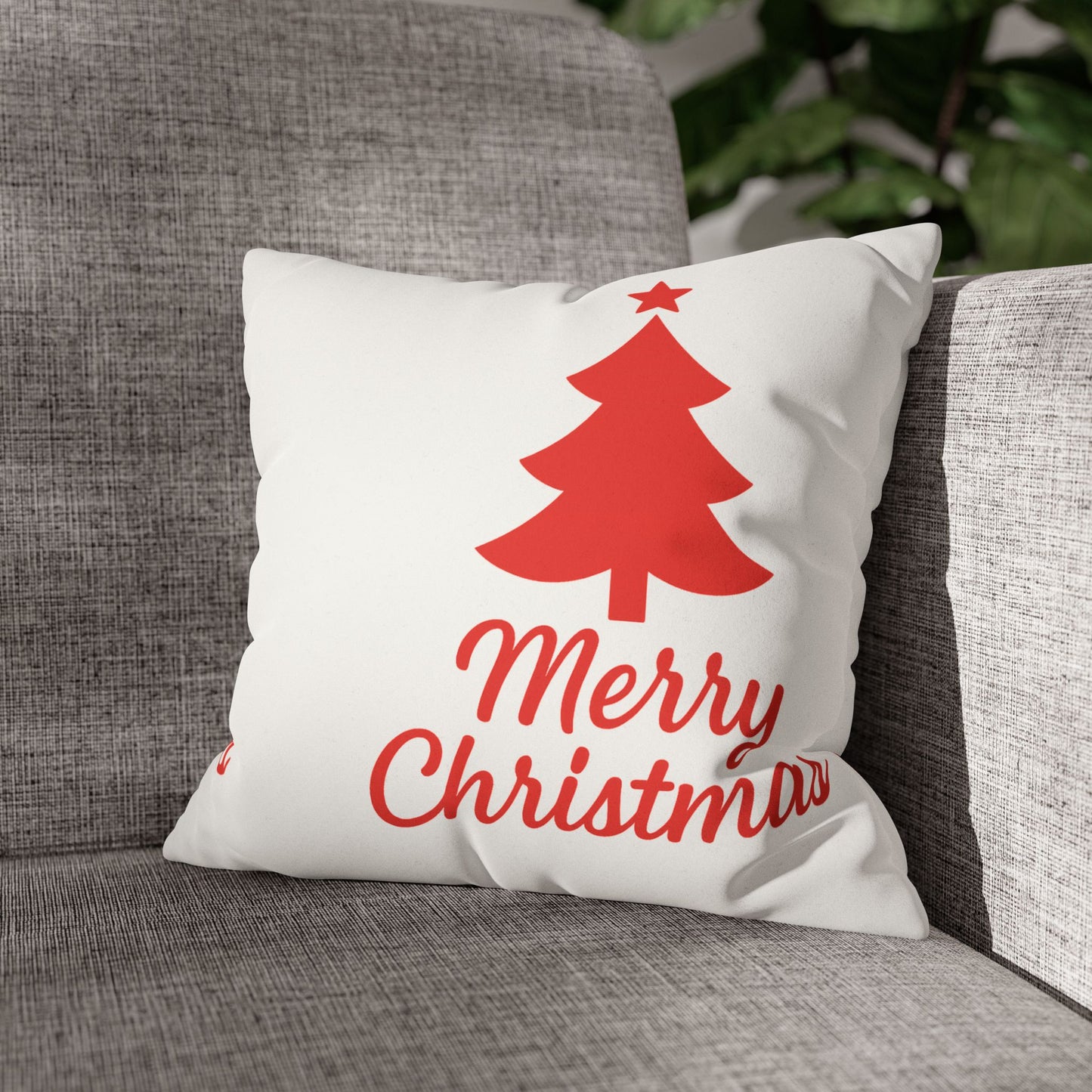 Merry Christmas Faux Suede Pillowcase