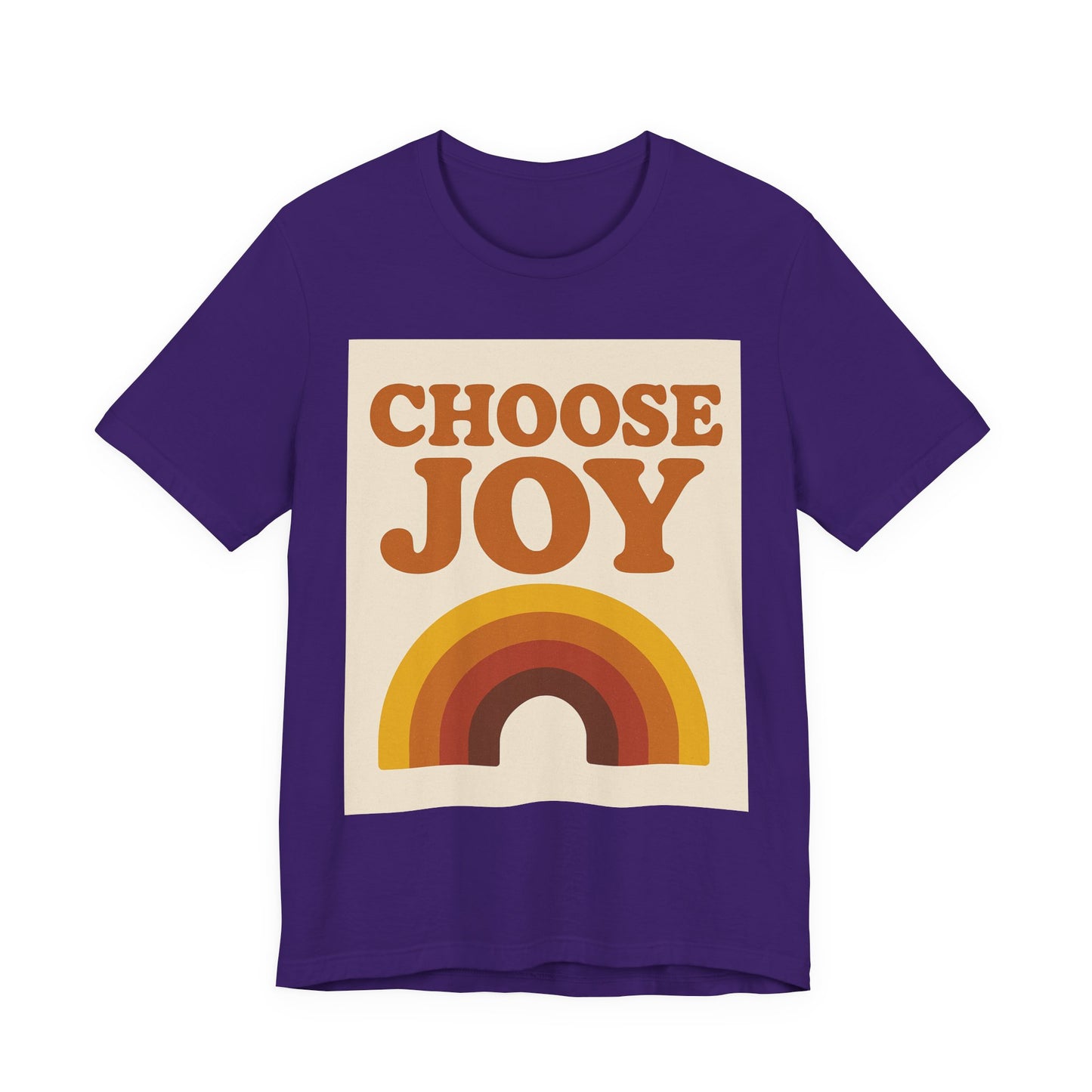 Retro Rainbow Choose Joy Tee, Unisex T-Shirt, Positive Vibes Shirt, Gift for Her, Summer Clothing, Joyful Apparel