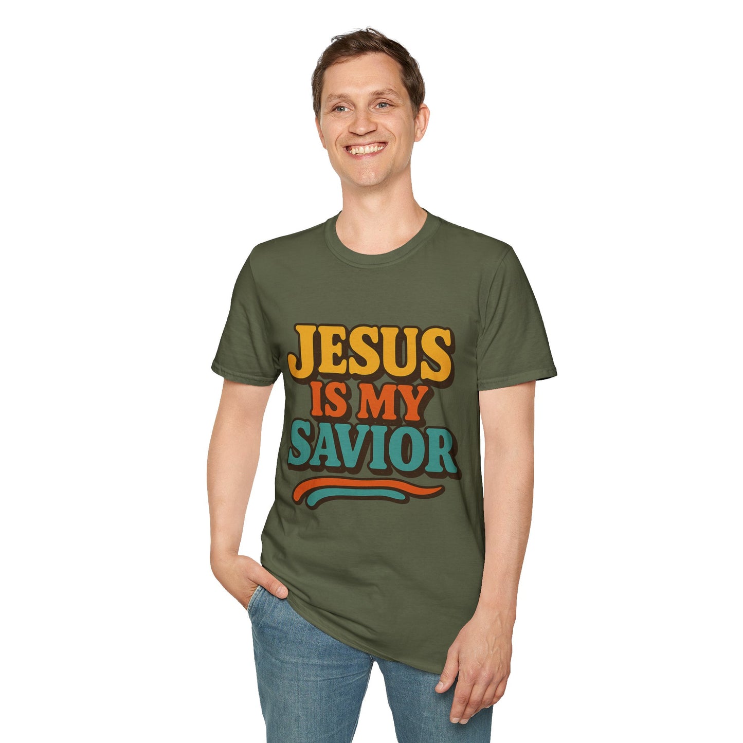 Jesus Is My Saviour Softstyle Christian Tee | Faith T-Shirt for Men & Women.