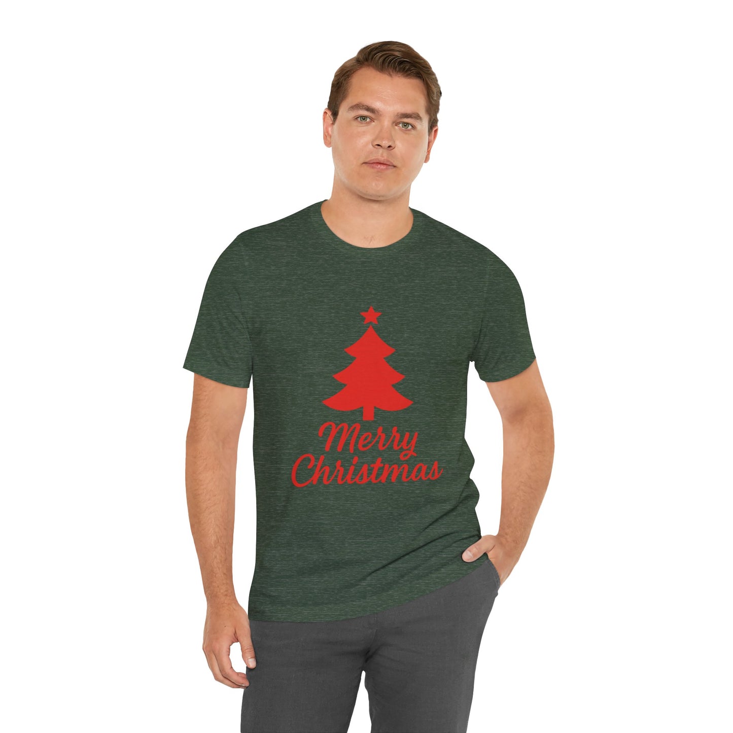 Merry Christmas Unisex Heavy Cotton Tee – Faith-Inspired Holiday Shirt