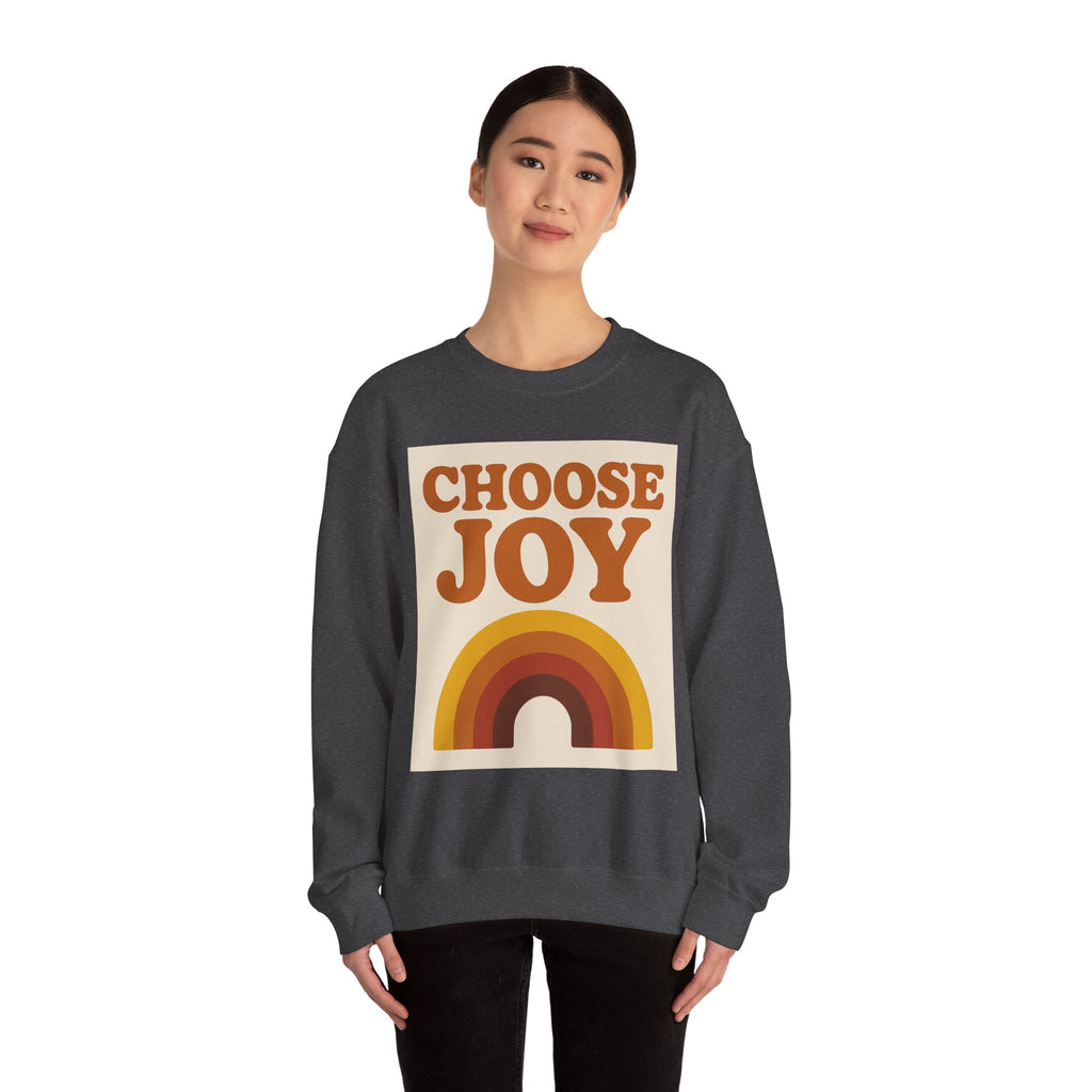 Choose Joy Rainbow Crewneck Sweatshirt, Unisex Sweatshirt, Motivational Gift, Cozy Layer, Fall Fashion, Positive Vibes