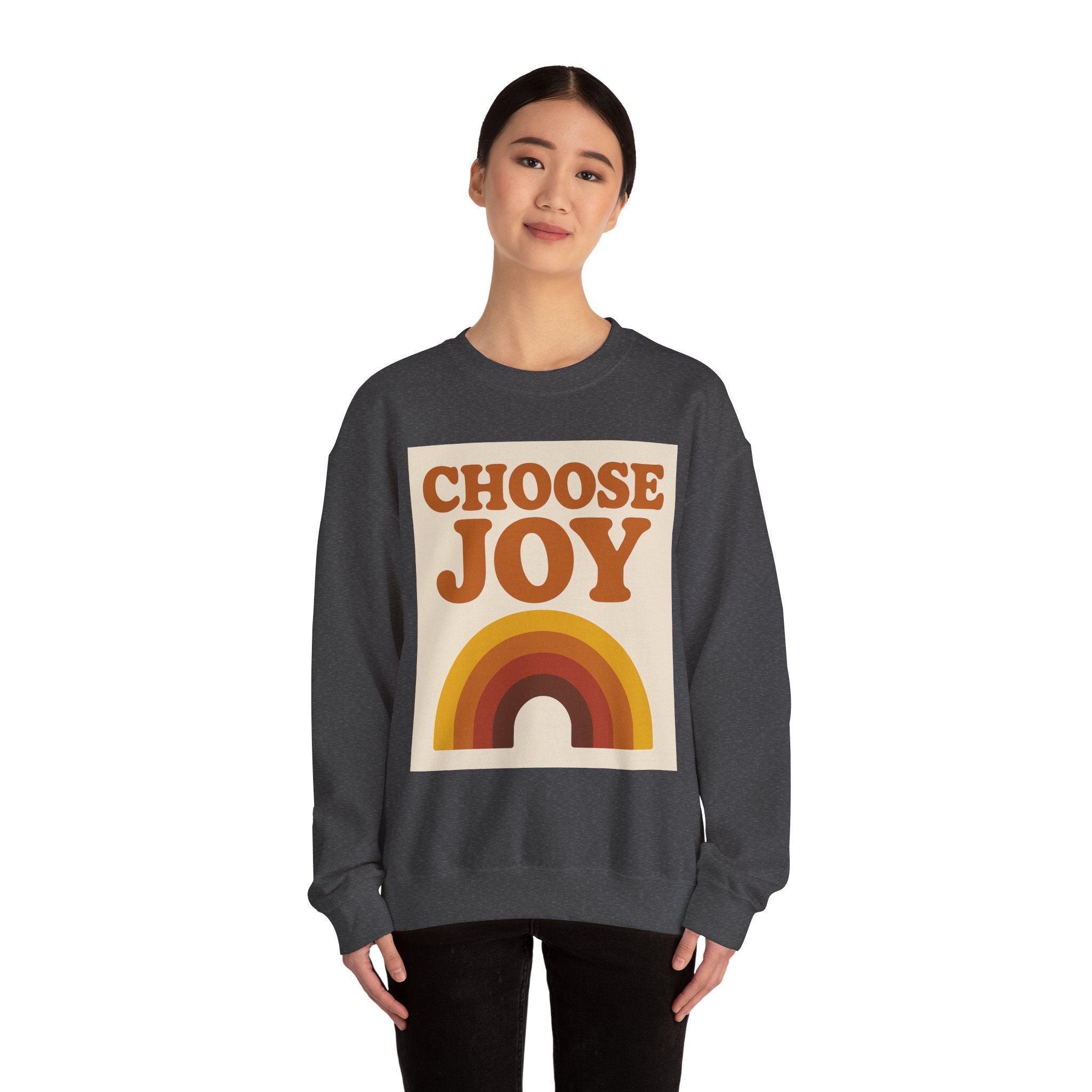Choose Joy Rainbow Crewneck Sweatshirt, Unisex Sweatshirt, Motivational Gift, Cozy Layer, Fall Fashion, Positive Vibes