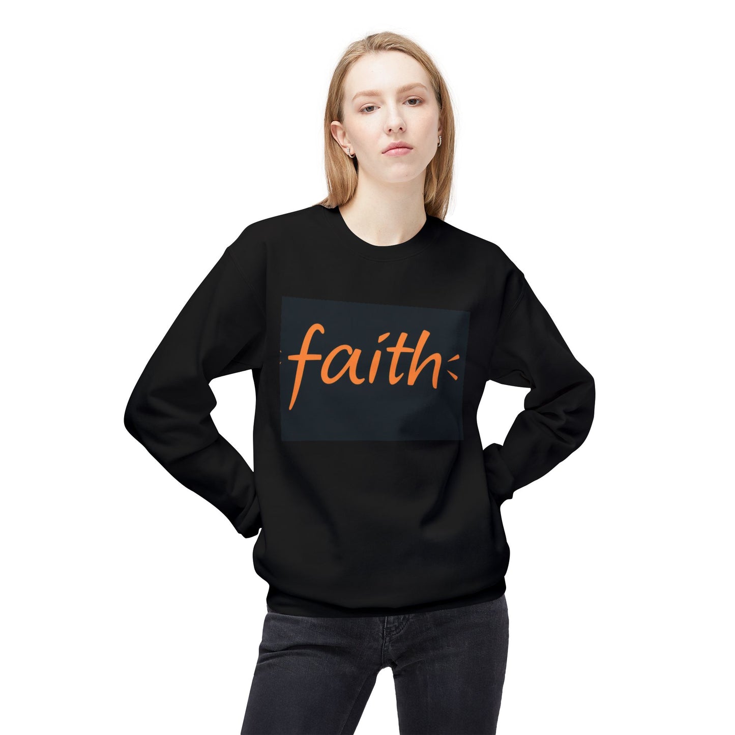 Faith Crewneck Sweatshirt, Cozy Unisex Fleece, Inspirational Gift, Everyday Comfort Wear, Fall Fashion, Spiritual Apparel