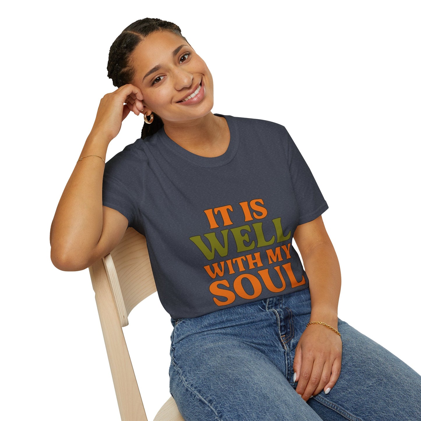 It Is Well With My Soul Christian T-Shirt – Softstyle Faith Tee for Women & Men.