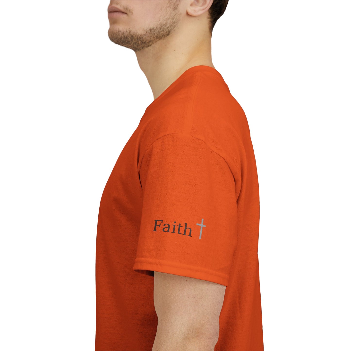 Faith Christian Heavy Cotton Tee with Cross Symbol – Unisex Inspirational T-Shirt
