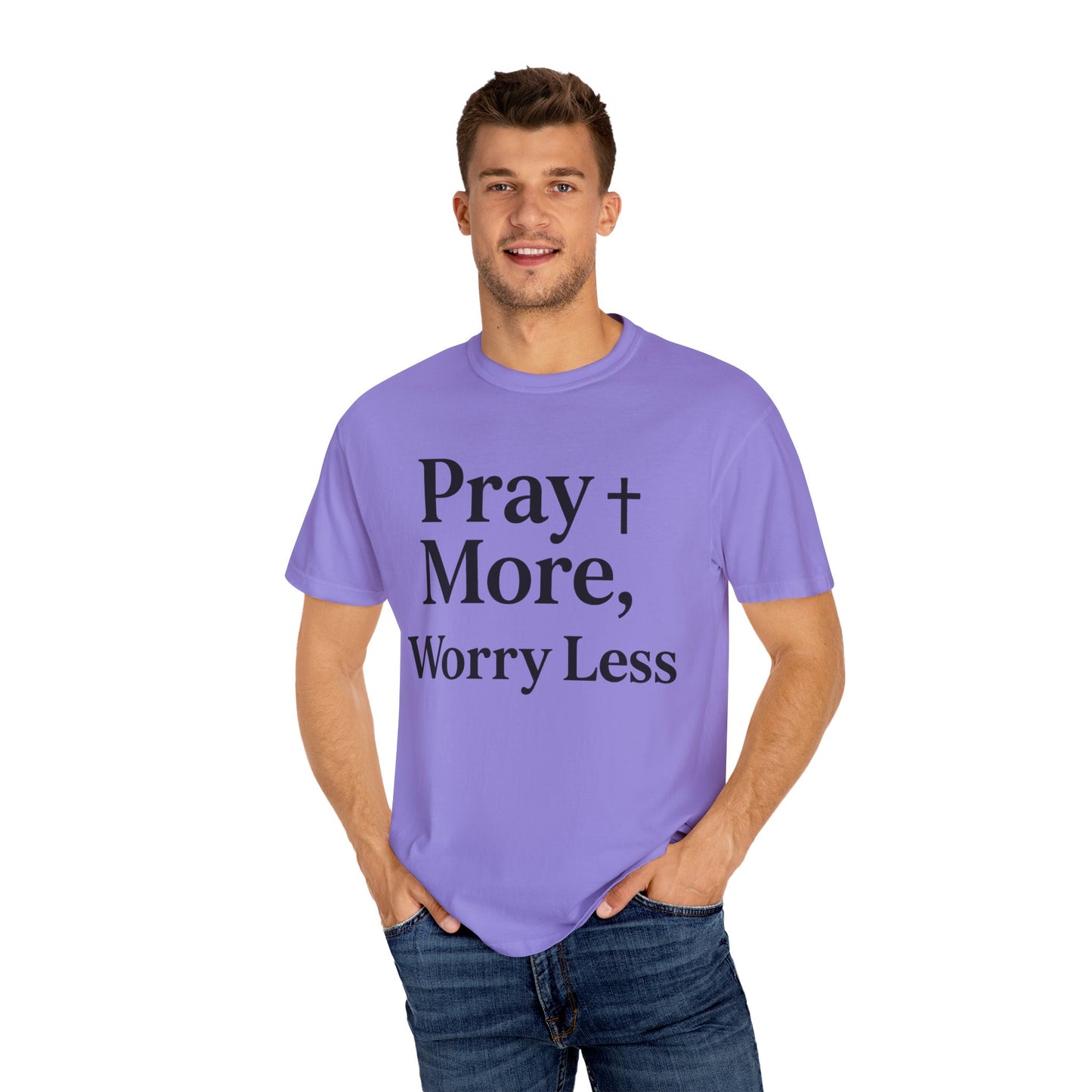 Pray More Worry Less Christian T-Shirt | Inspirational Unisex Tee