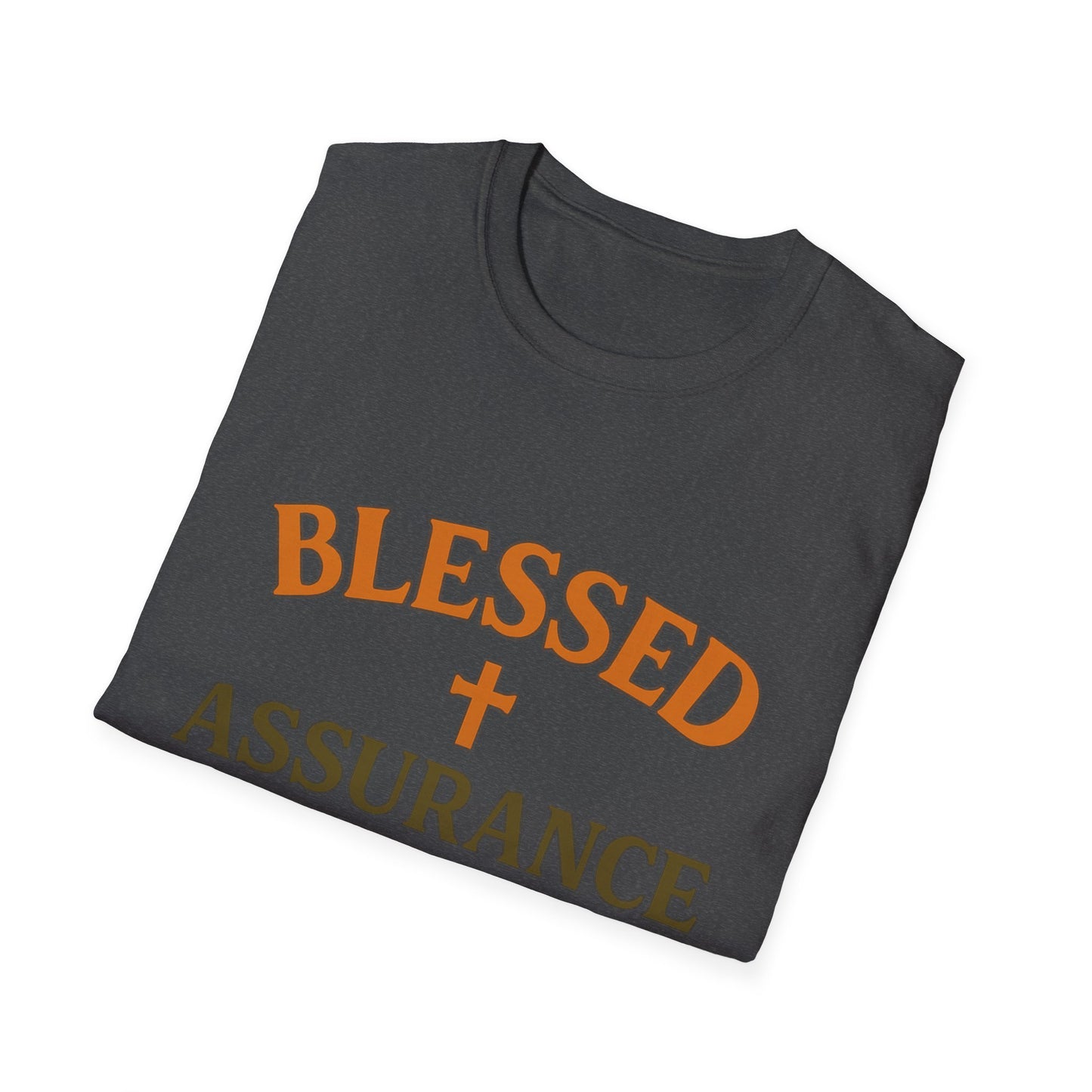 Blessed Assurance Christian T-Shirt – Softstyle Hymn-Inspired Faith Tee for Women & Men.