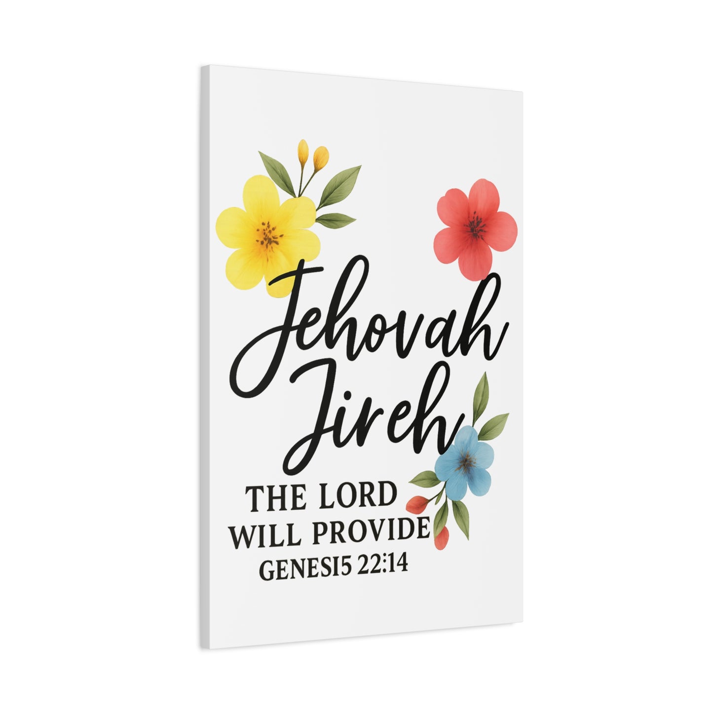 Jehova Jireh Wall Art – Genesis 24:14 Scripture Print for Home Decor Matte Canvas, Stretched, 1.25"