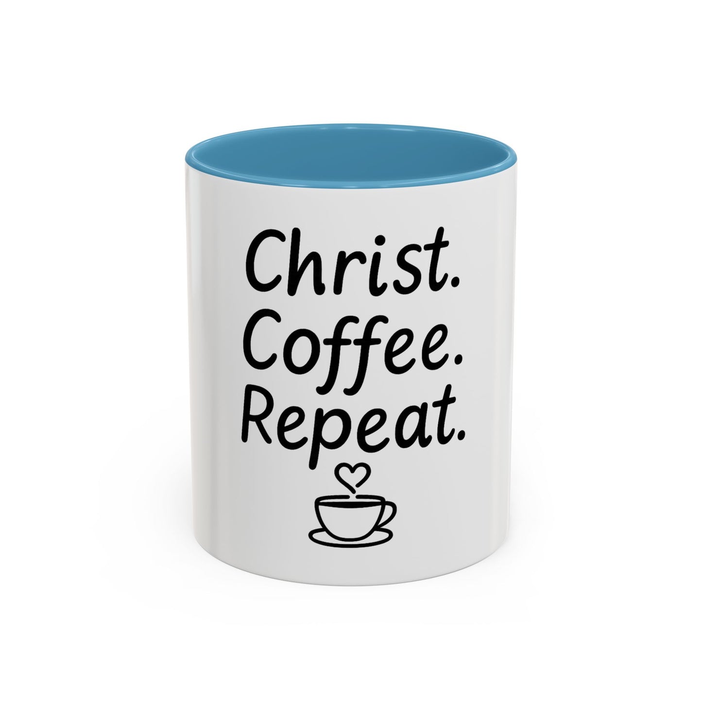 Christ Coffee Repeat Accent Mug | Christian Coffee Cup | 11oz