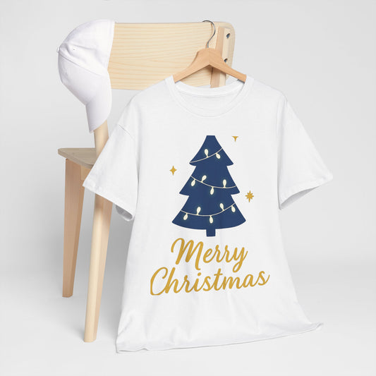 Merry Christmas Unisex Heavy Cotton Tee – Faith-Inspired Holiday Shirt