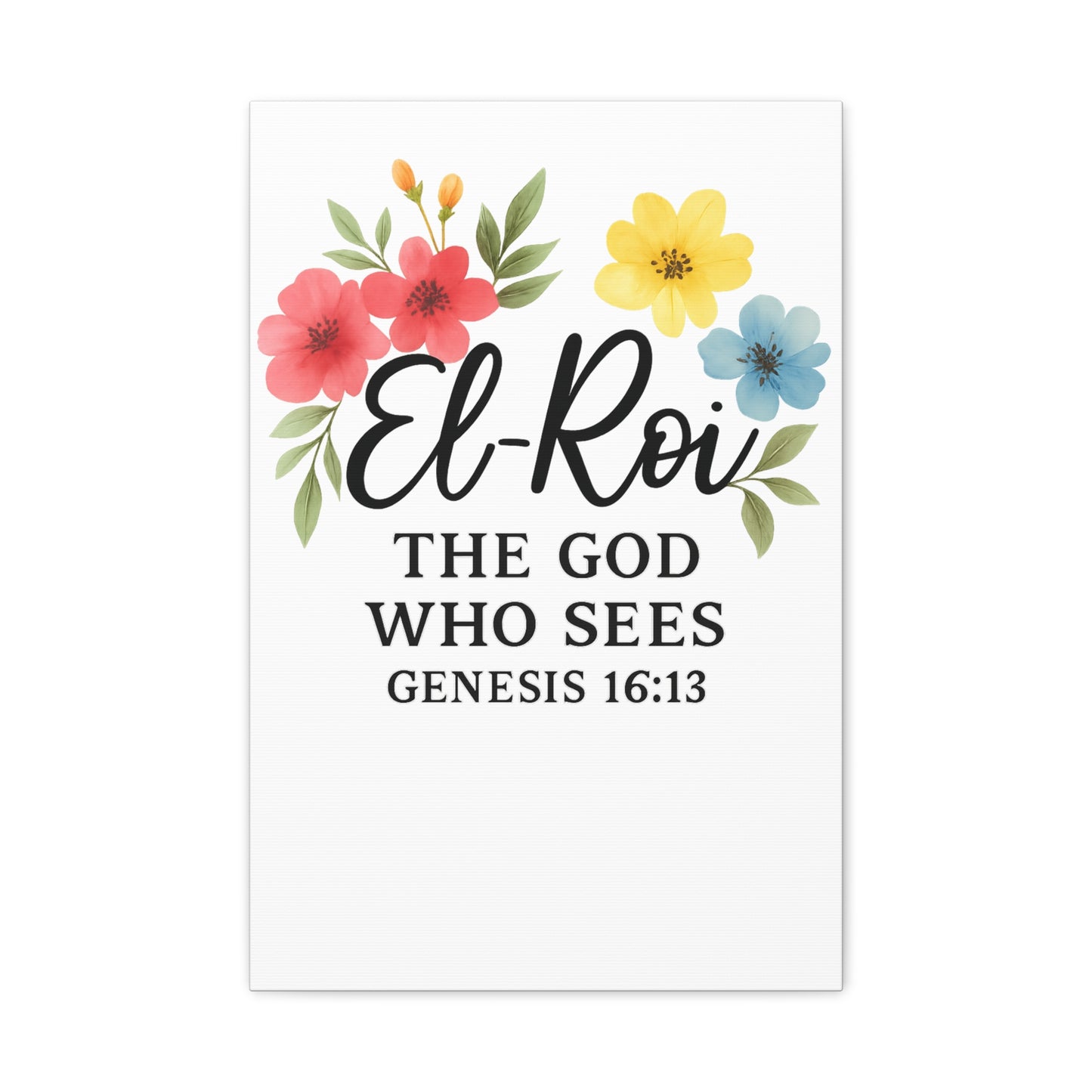 El-Roi Wall Art – The God Who Sees | Genesis 16:13 Christian Decor Matte Canvas, Stretched, 1.25"