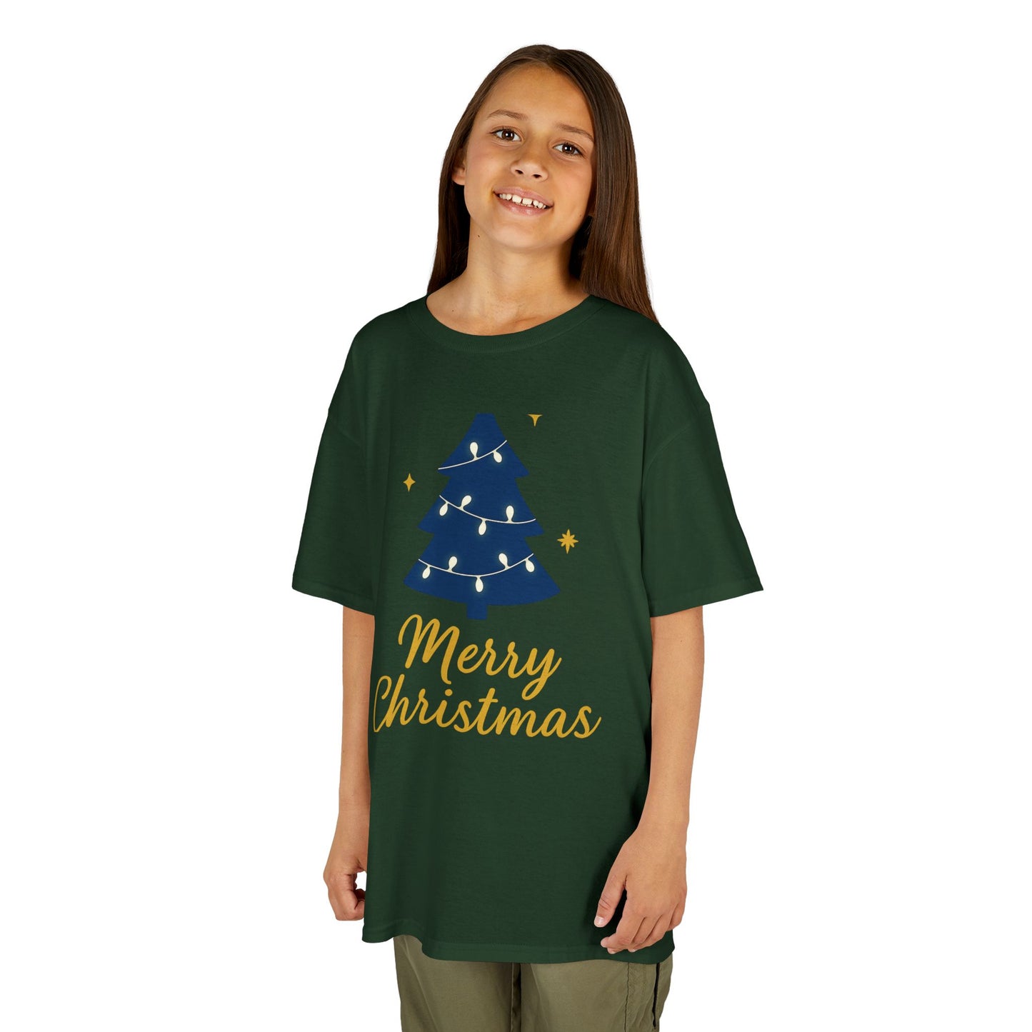 Merry Christmas Kids Heavy Cotton Tee – Christian Holiday Shirt for Children