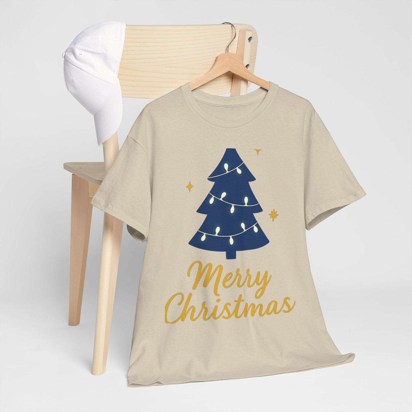 Merry Christmas Unisex Heavy Cotton Tee – Faith-Inspired Holiday Shirt