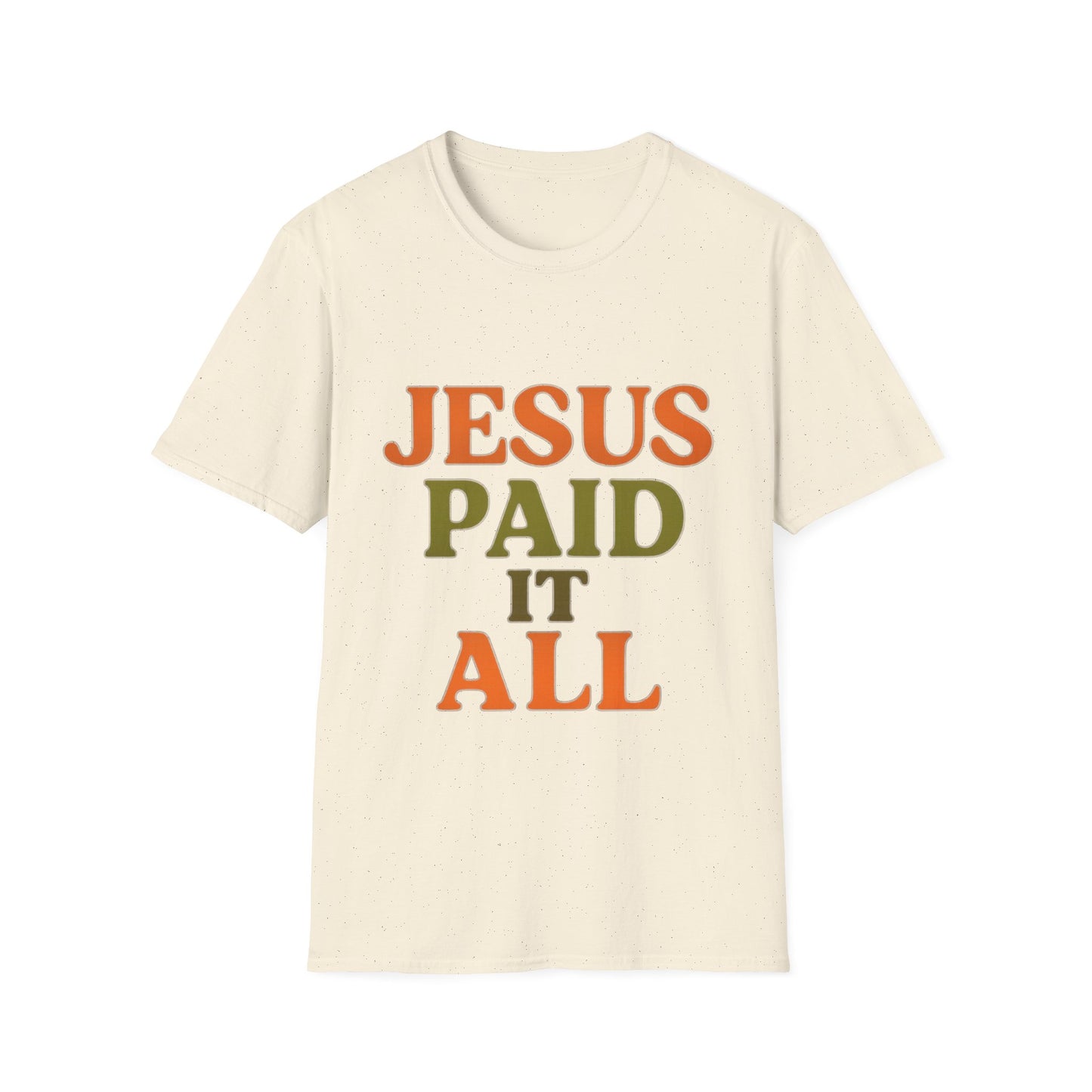 Jesus Paid It All Christian T-Shirt – Softstyle Hymn-Inspired Faith Tee for Women & Men.