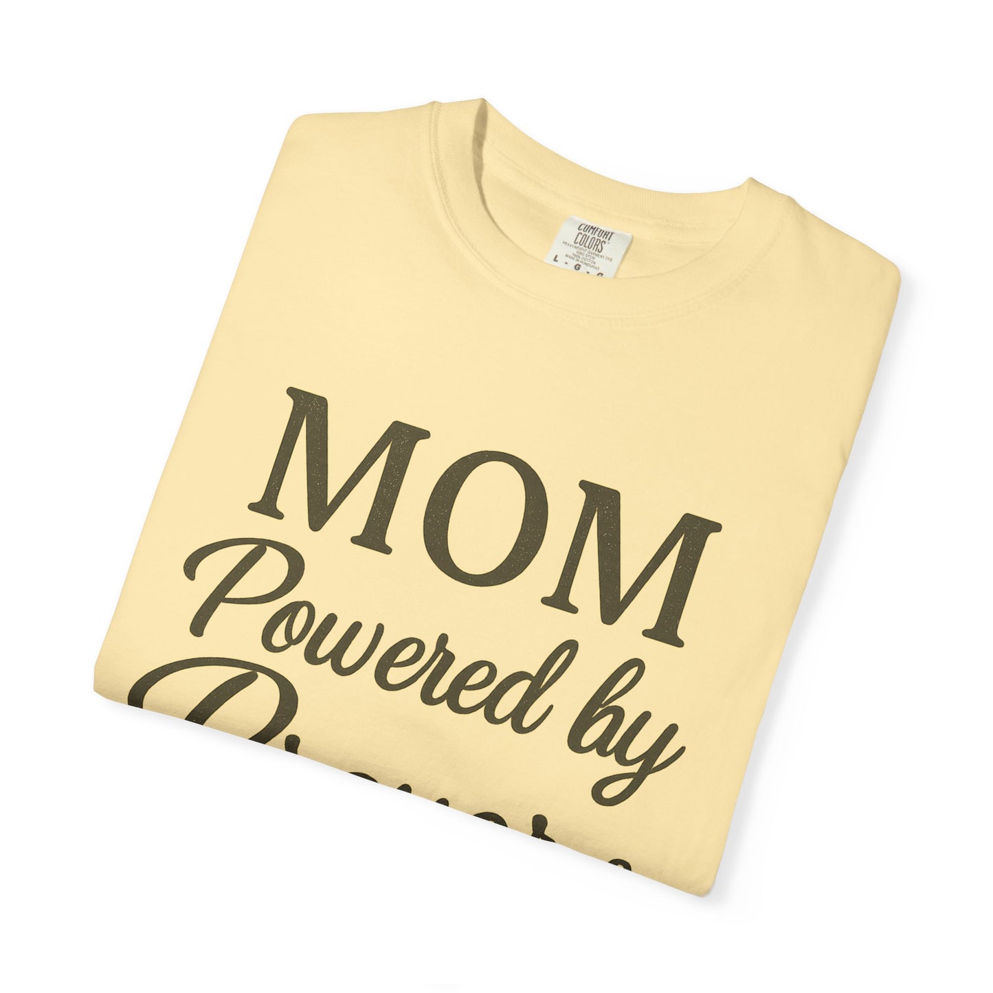 Mom Powered by Prayer & Coffee T-Shirt – Christian Faith Tee for Moms | Bold & Cozy Everyday Wear