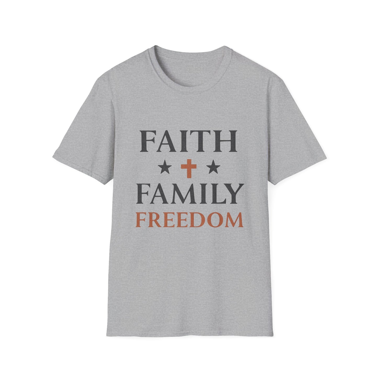 Faith Family Freedom Unisex T-Shirt | Soft Style Tee | Patriotic