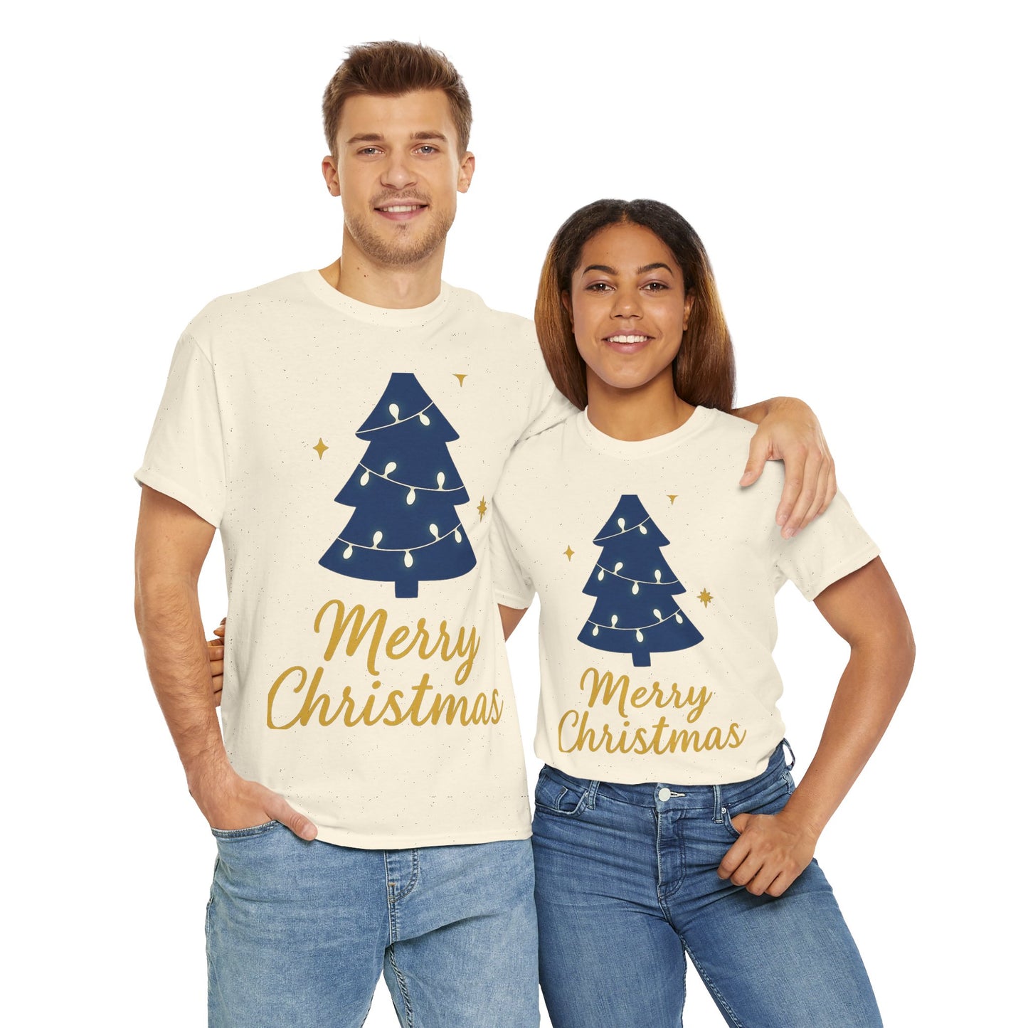 Merry Christmas Unisex Heavy Cotton Tee – Faith-Inspired Holiday Shirt