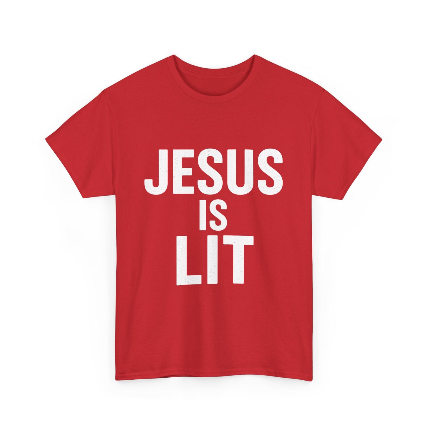 Jesus Is Lit Heavy Cotton Tee | Bold Christian Streetwear