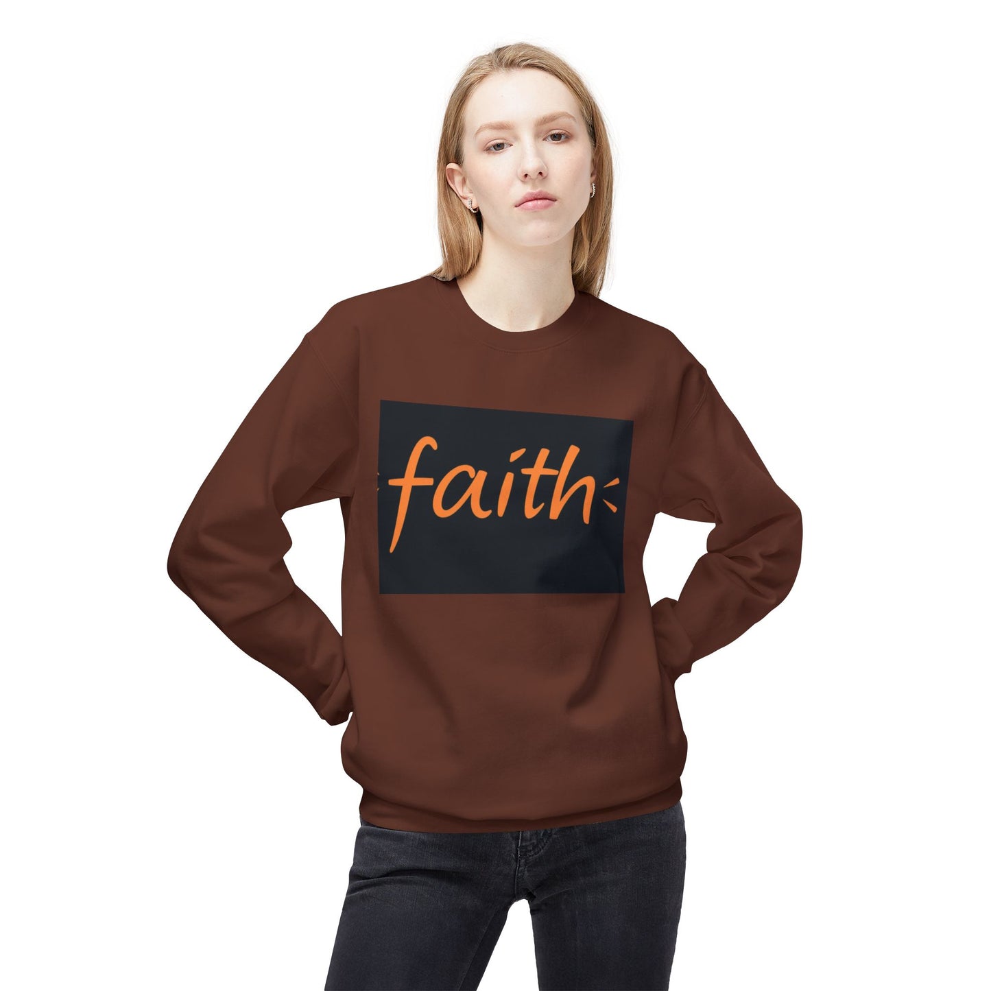 Faith Crewneck Sweatshirt, Cozy Unisex Fleece, Inspirational Gift, Everyday Comfort Wear, Fall Fashion, Spiritual Apparel
