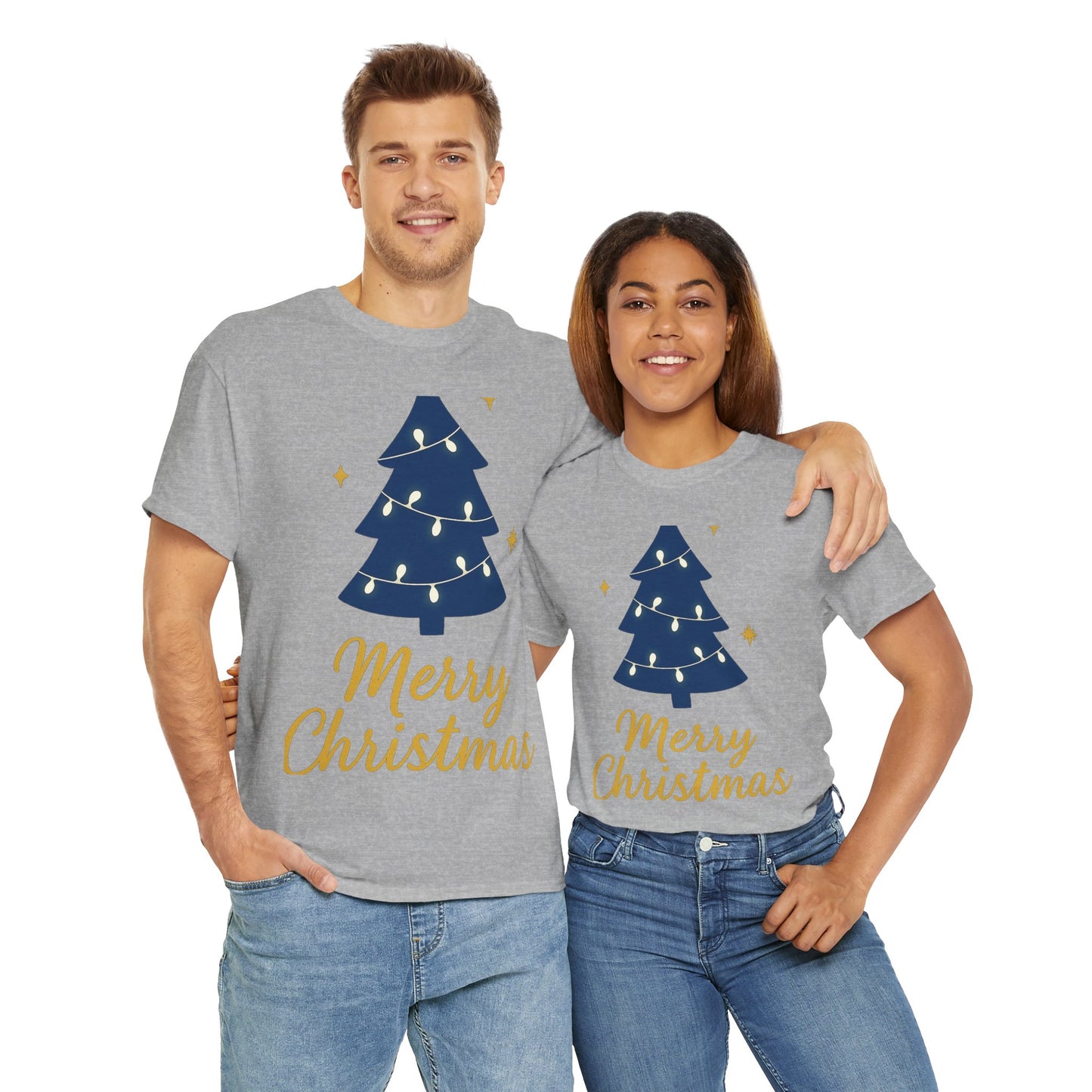 Merry Christmas Unisex Heavy Cotton Tee – Faith-Inspired Holiday Shirt