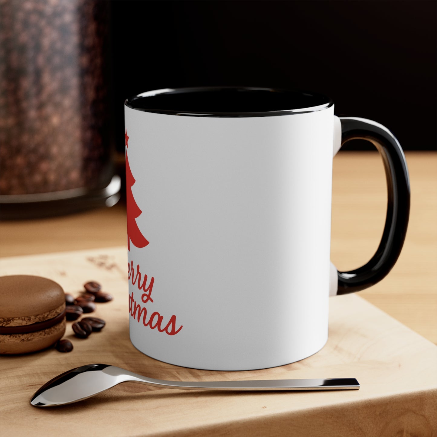 Merry Christmas Accent Mug - Festive Holiday Coffee Cup