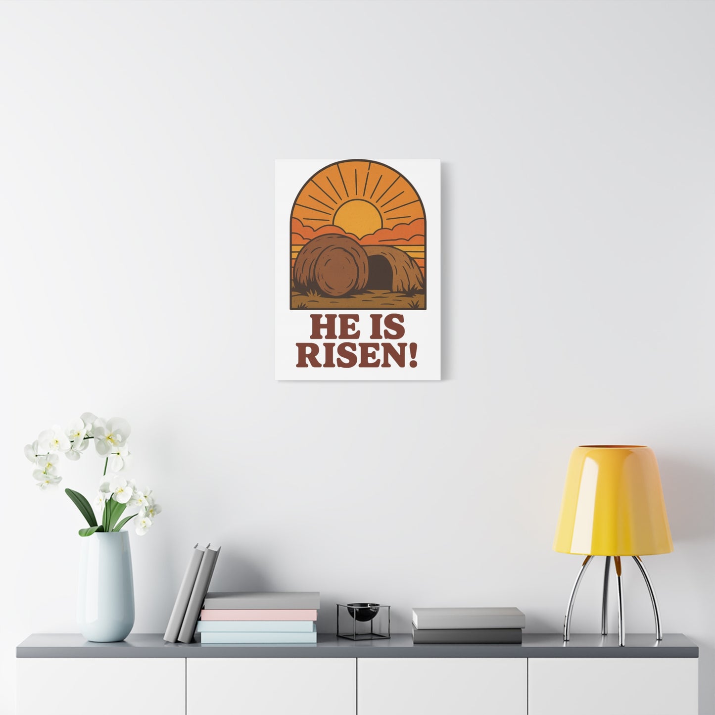 He Is Risen Wall Art | The Empty Tomb Christian Poster – Resurrection Morning Decor.