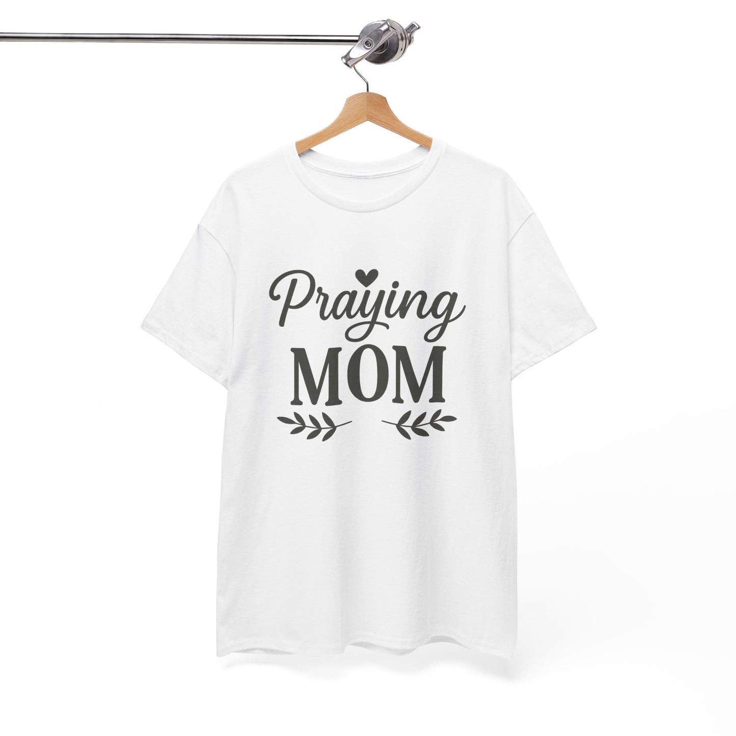 Praying Mom Unisex Heavy Cotton Tee – Christian Faith Shirt for Moms | Bold & Blessed Apparel