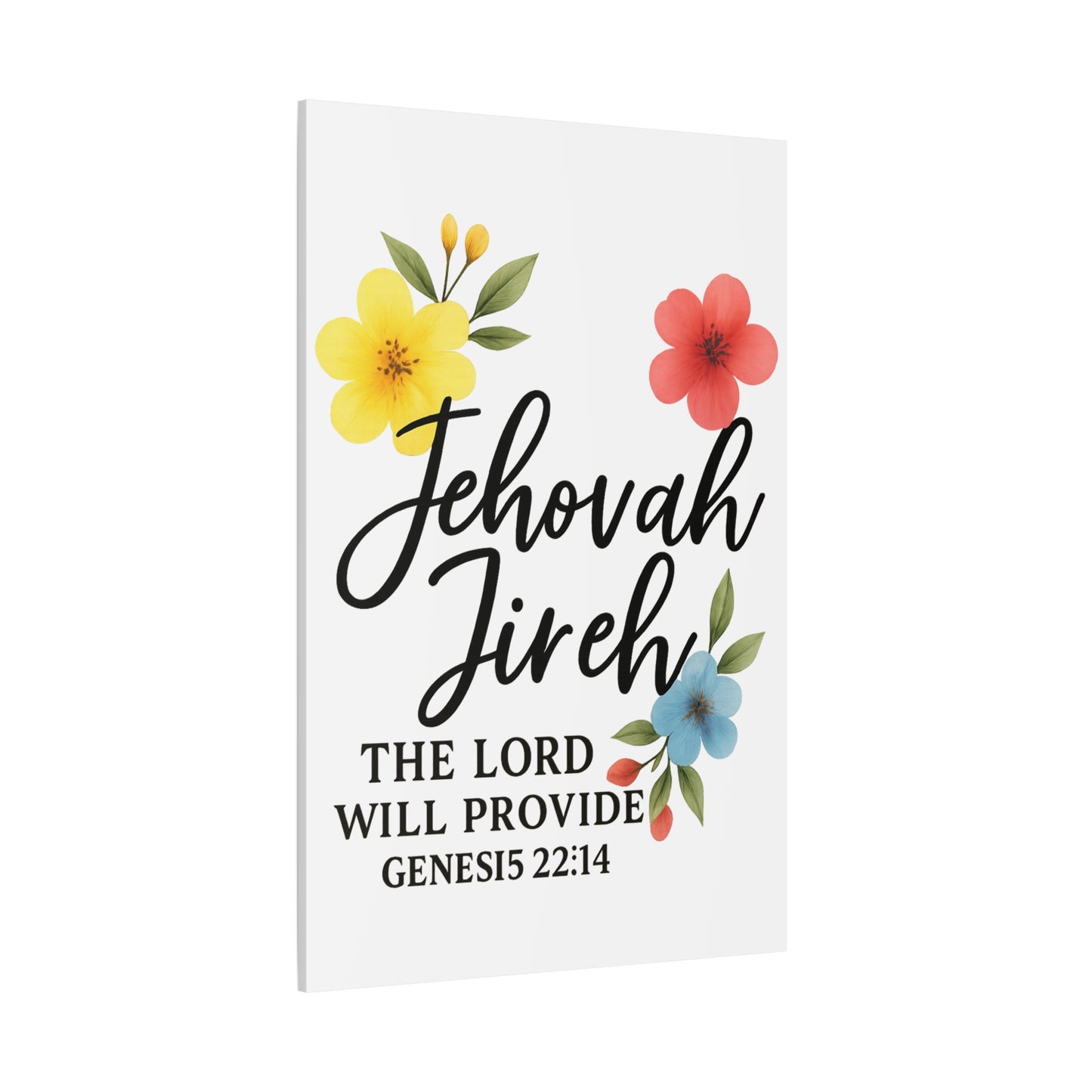 Jehova Jireh Wall Art – Genesis 24:14 Scripture Print for Home Decor Matte Canvas, Stretched, 1.25"