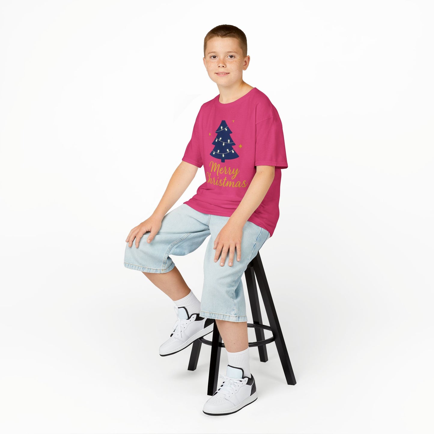 Merry Christmas Kids Heavy Cotton Tee – Christian Holiday Shirt for Children