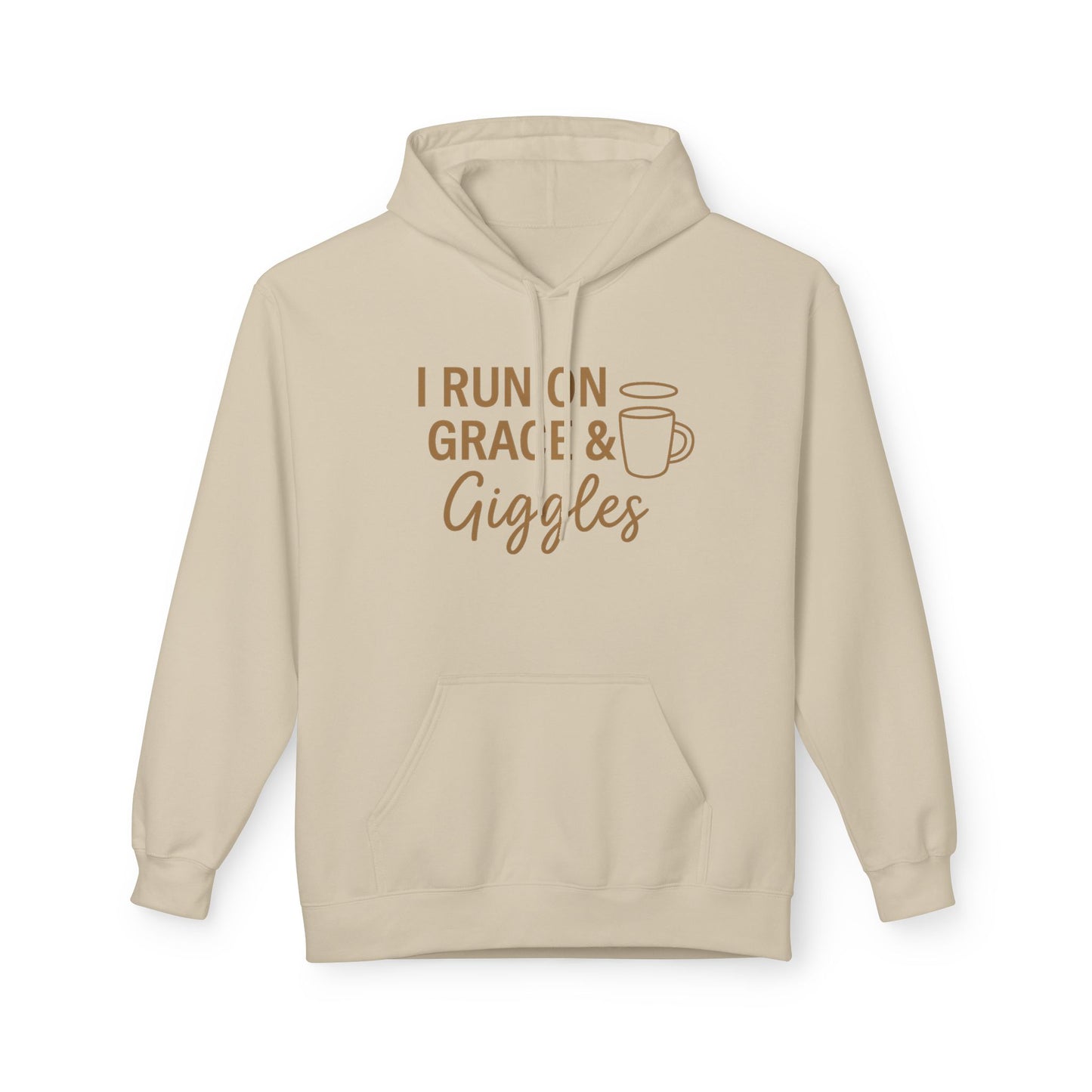 I Run on Grace and Giggles Hoodie – Funny Christian Sweatshirt for Joyful Believers.